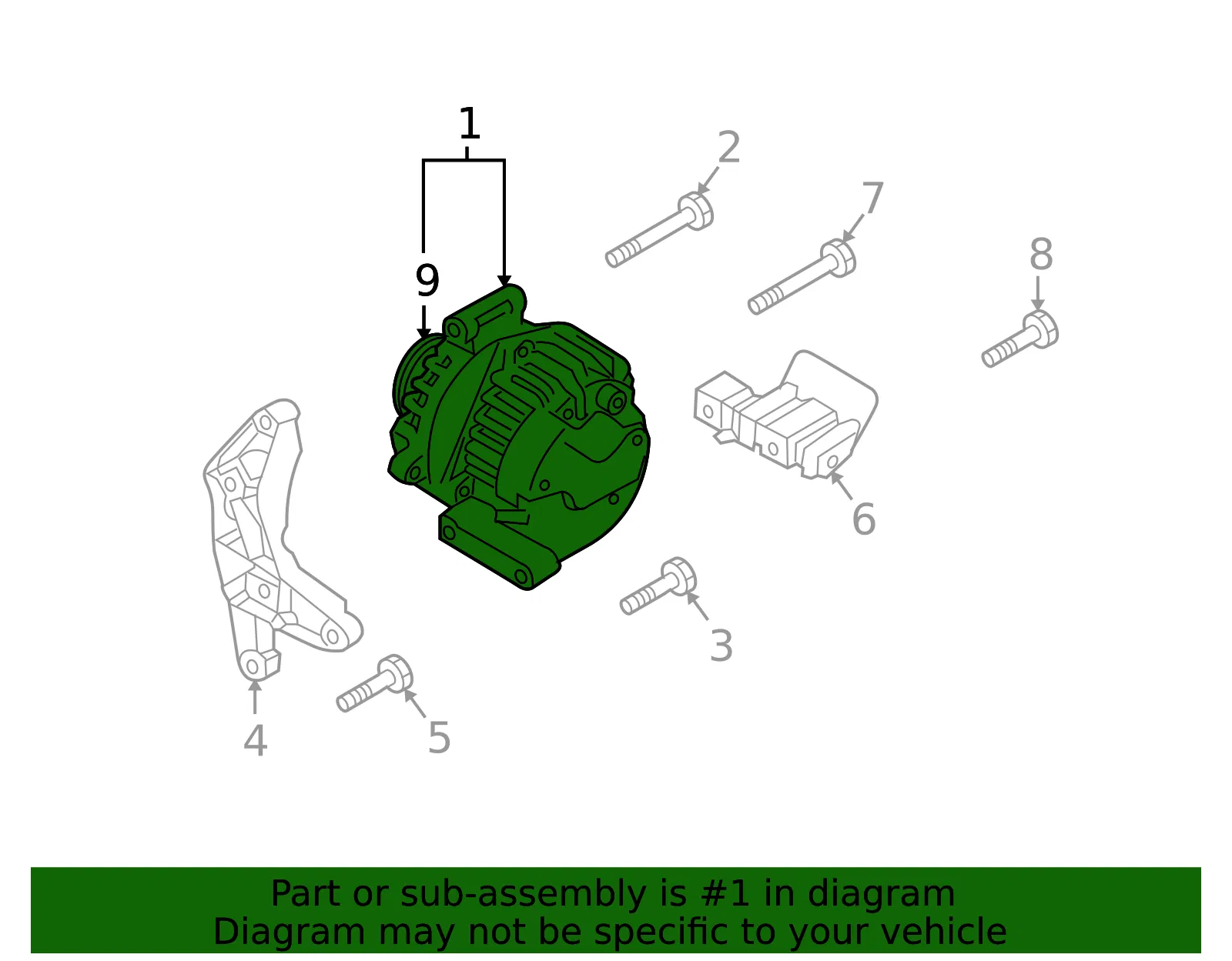 Alternator - Mazda (aj5718300b) - view 2