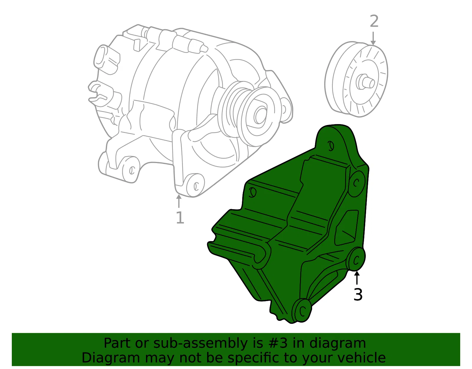 Alternator Bracket - Mazda (ajc118371a) - view 2