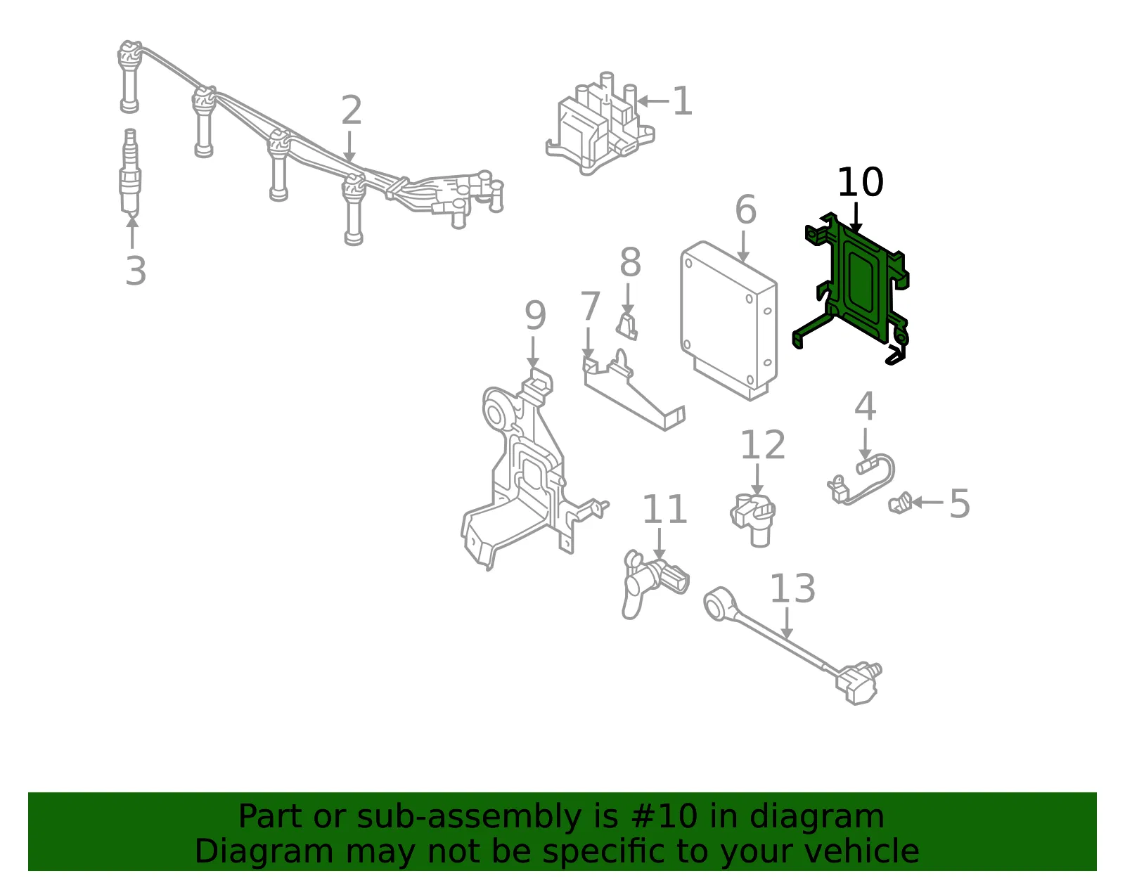 Engine Control Module (ECM) Bracket - Mazda (ajf118885) - view 2