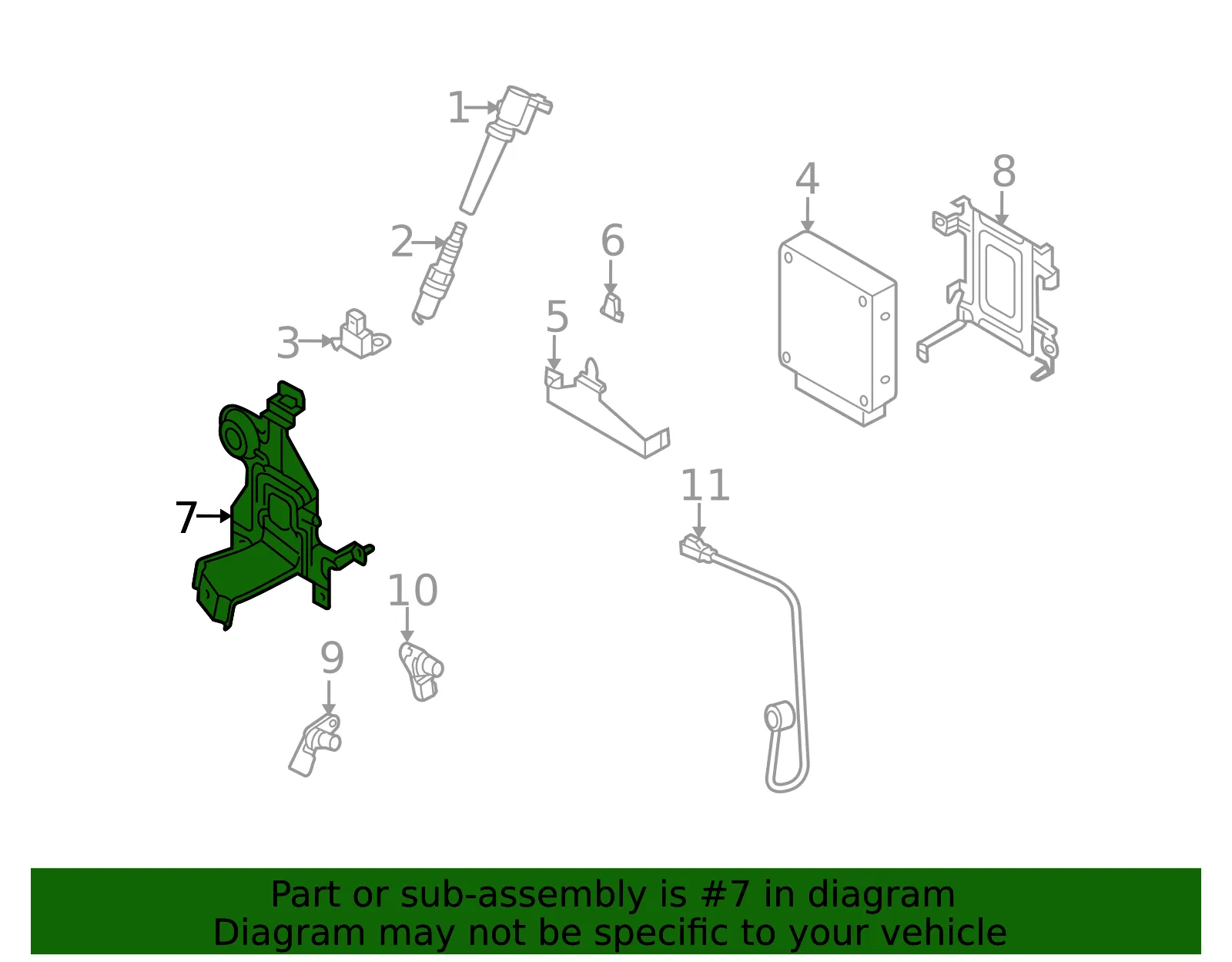 Engine Control Module (ECM) Bracket - Mazda (ajf218885a) - view 2