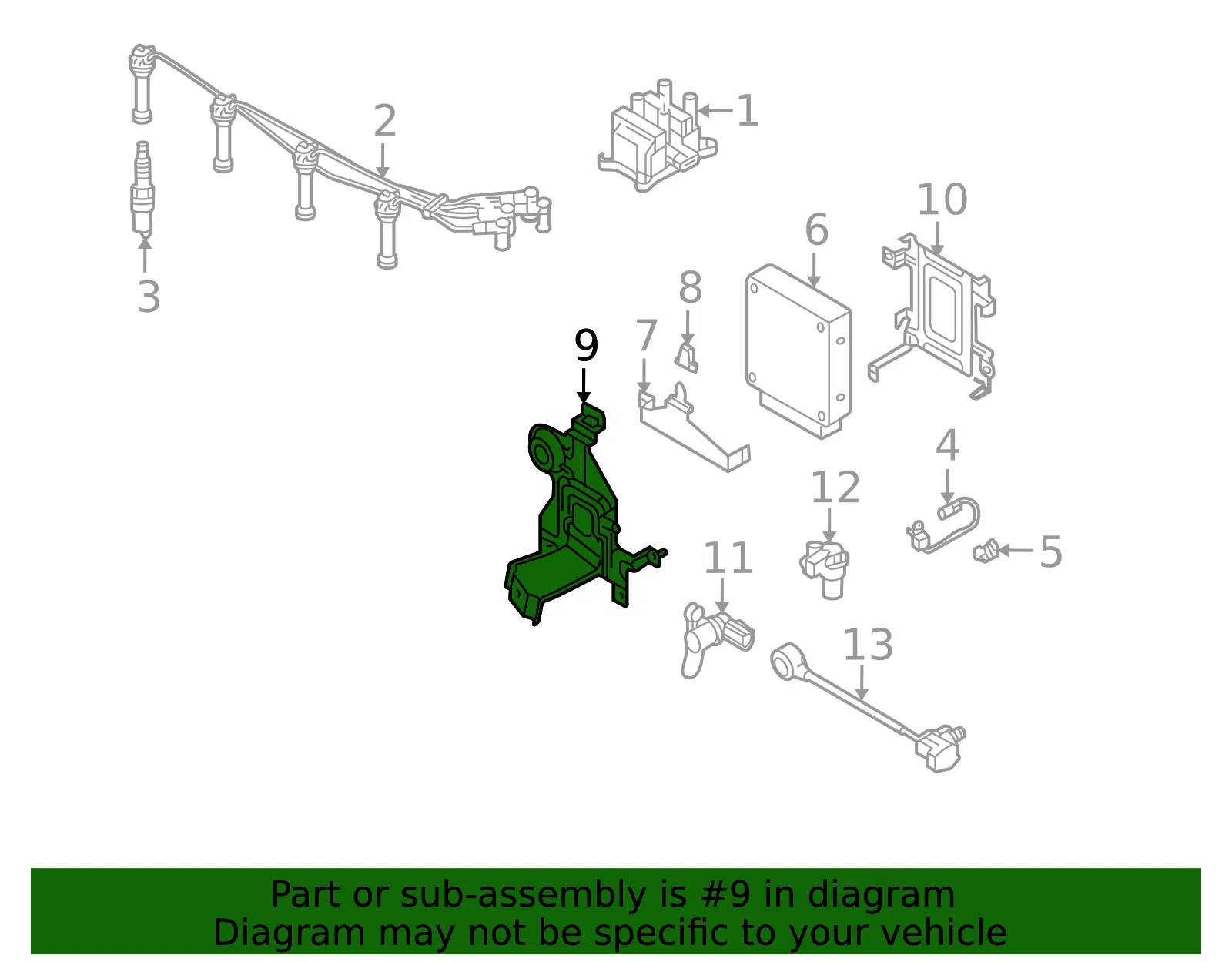 Engine Control Module (ECM) Bracket - Mazda (ajf518885) - view 2