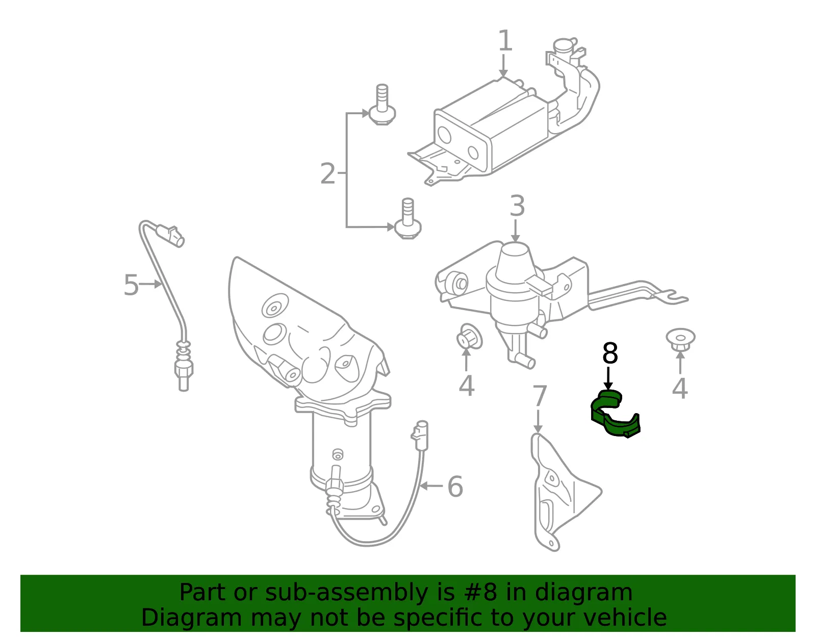 Lower Oxygen Sensor Clip - Mazda (b01w67cc1) - view 2