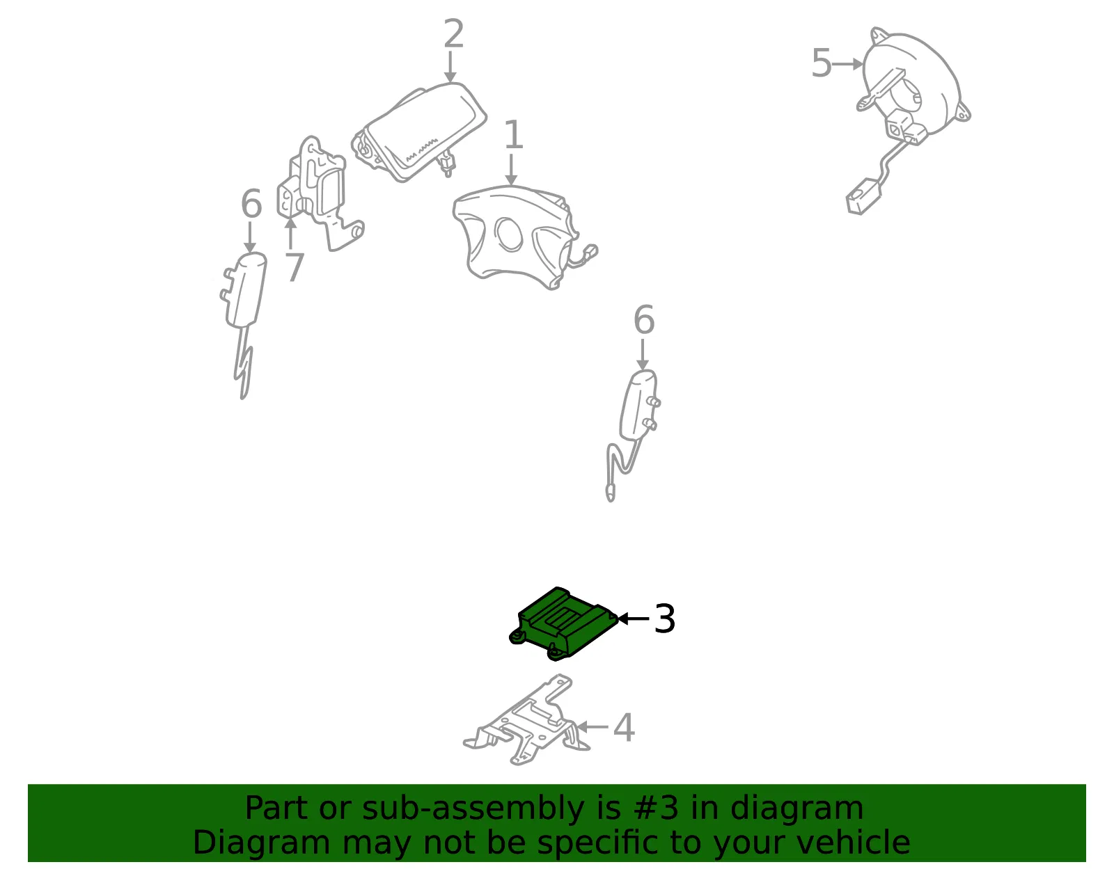 Air Bag Control Module - Mazda (b25d57k30a) - view 2