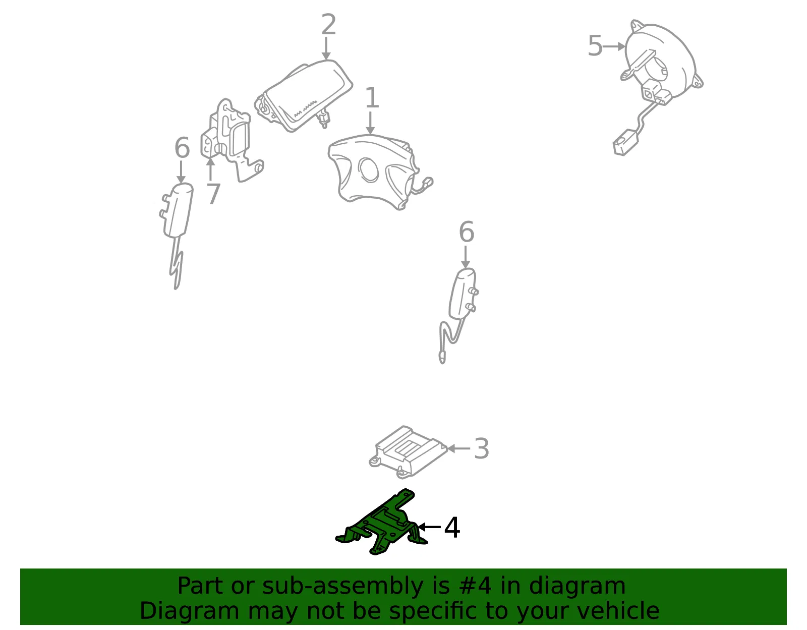 Air Bag Control Module Bracket - Mazda (b25d57kx0a) - view 2