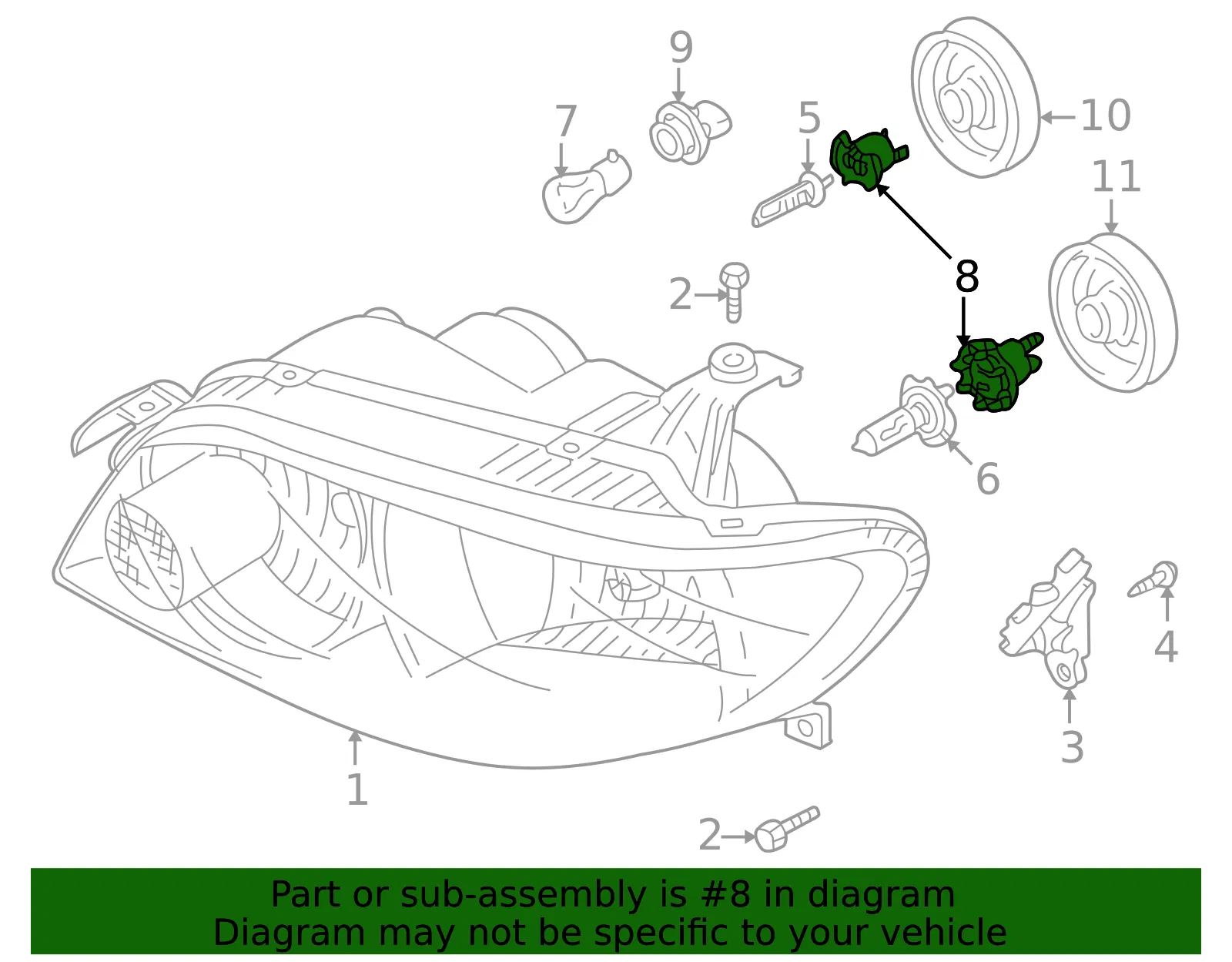 Headlight Socket - Mazda (b28w510a3) - view 2