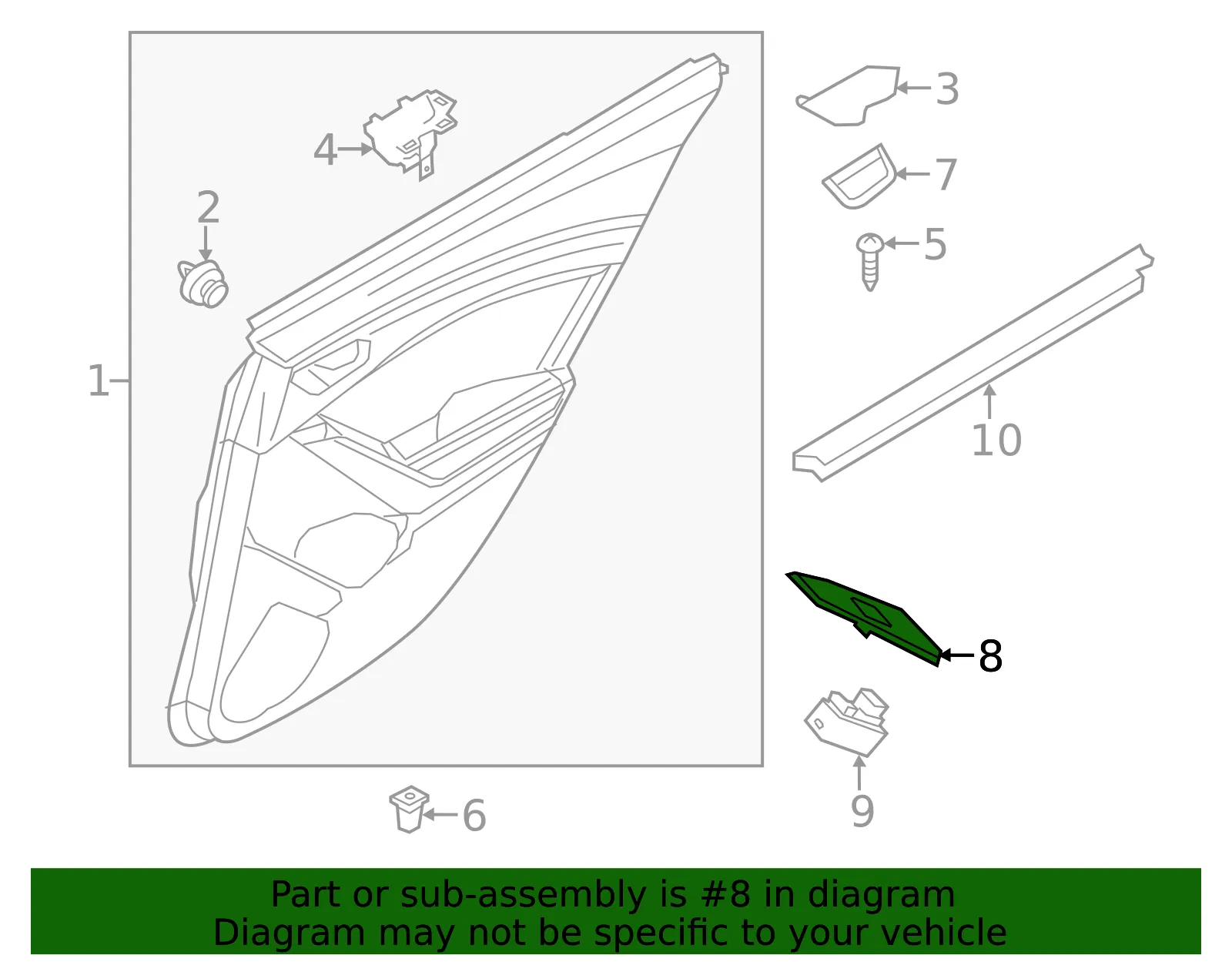 Door Switch Trim Panel - Mazda (bacs685l6a) - view 2