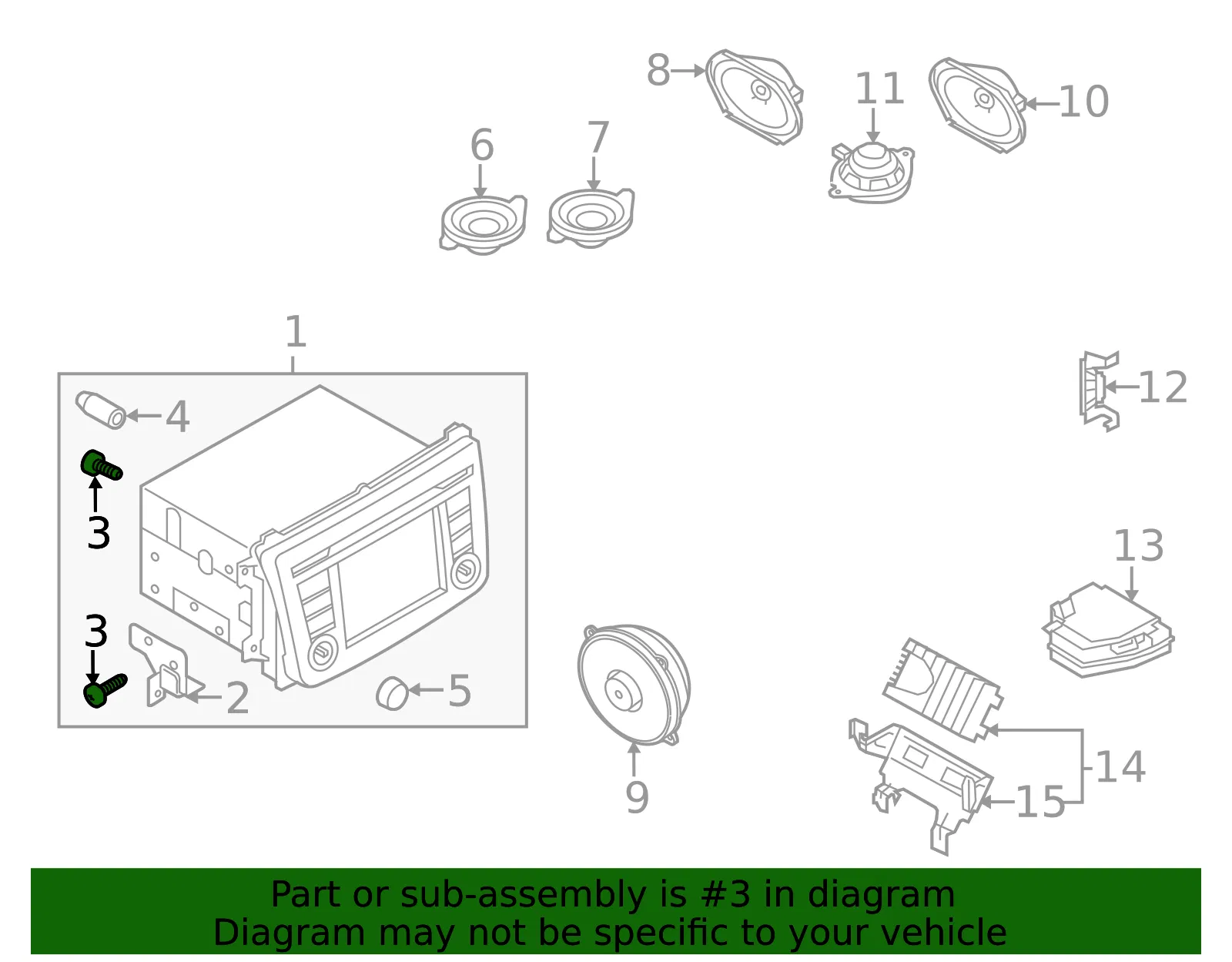Radio Module Interface Screw - Mazda (bbm266a92) - view 2