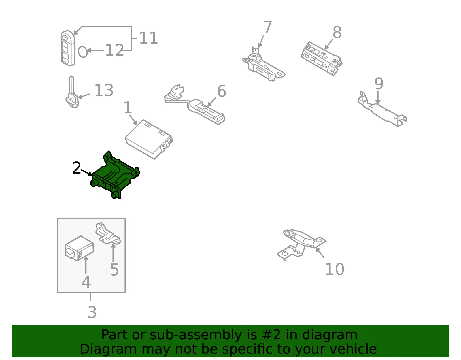 Keyless Entry Module Bracket - Mazda (bbm2675d8) - view 2