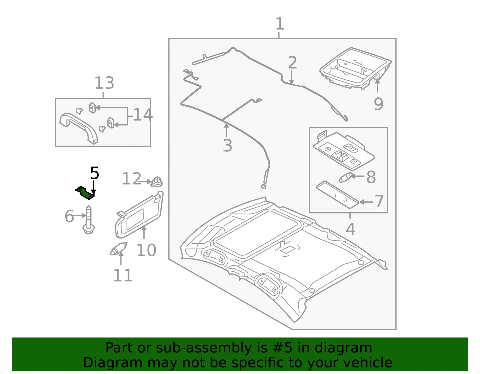 Dome Lamp Assembly Bracket - Mazda (bbm468035) - view 2