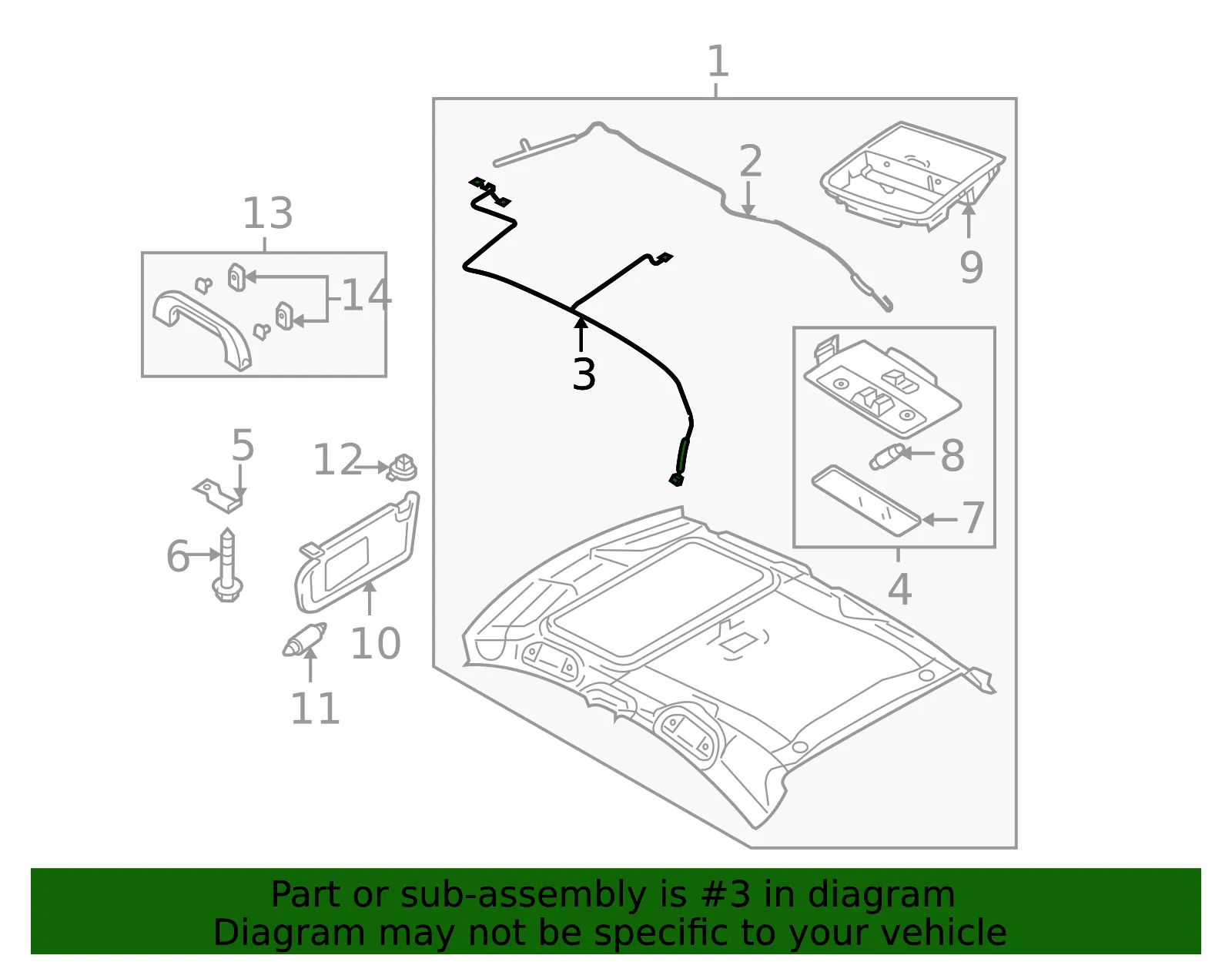 Headliner Wiring Harness - Mazda (bbm567100a) - view 2