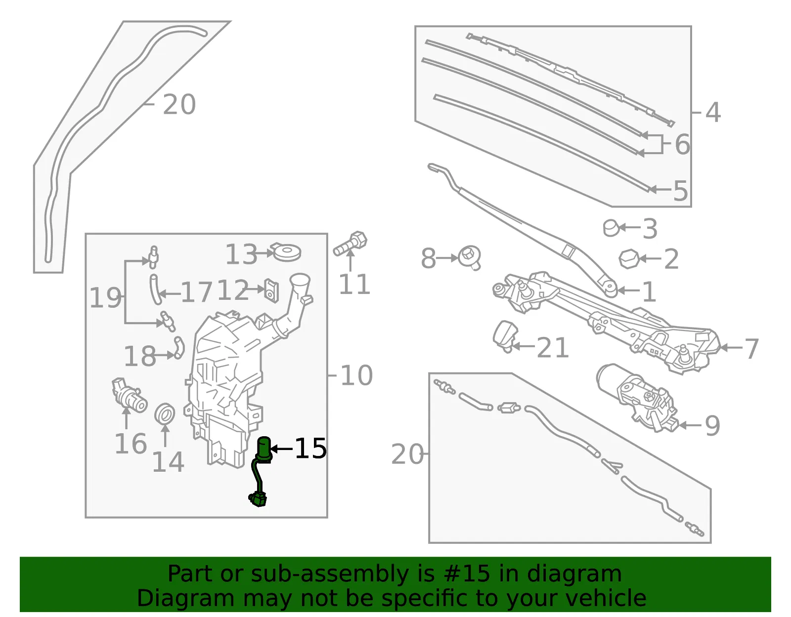 Washer Fluid Level Sensor - Mazda (bbm567488) - view 2