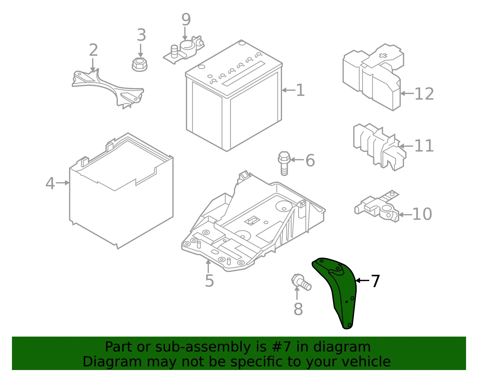 Battery Tray Bracket - Mazda (bcjh5604y) - view 2