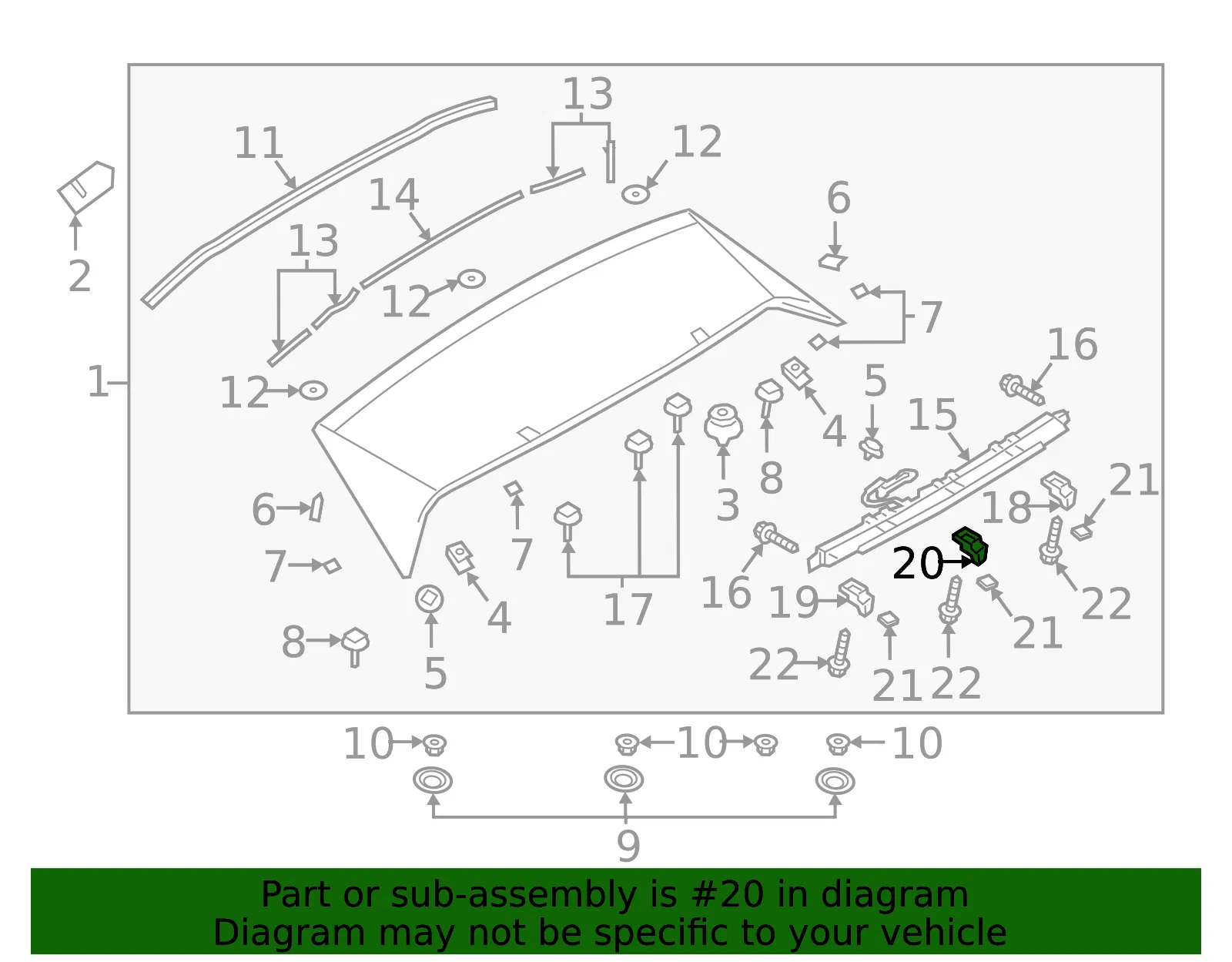 Center High Mount Stop Light Bracket - Mazda (bckd51964) - view 2