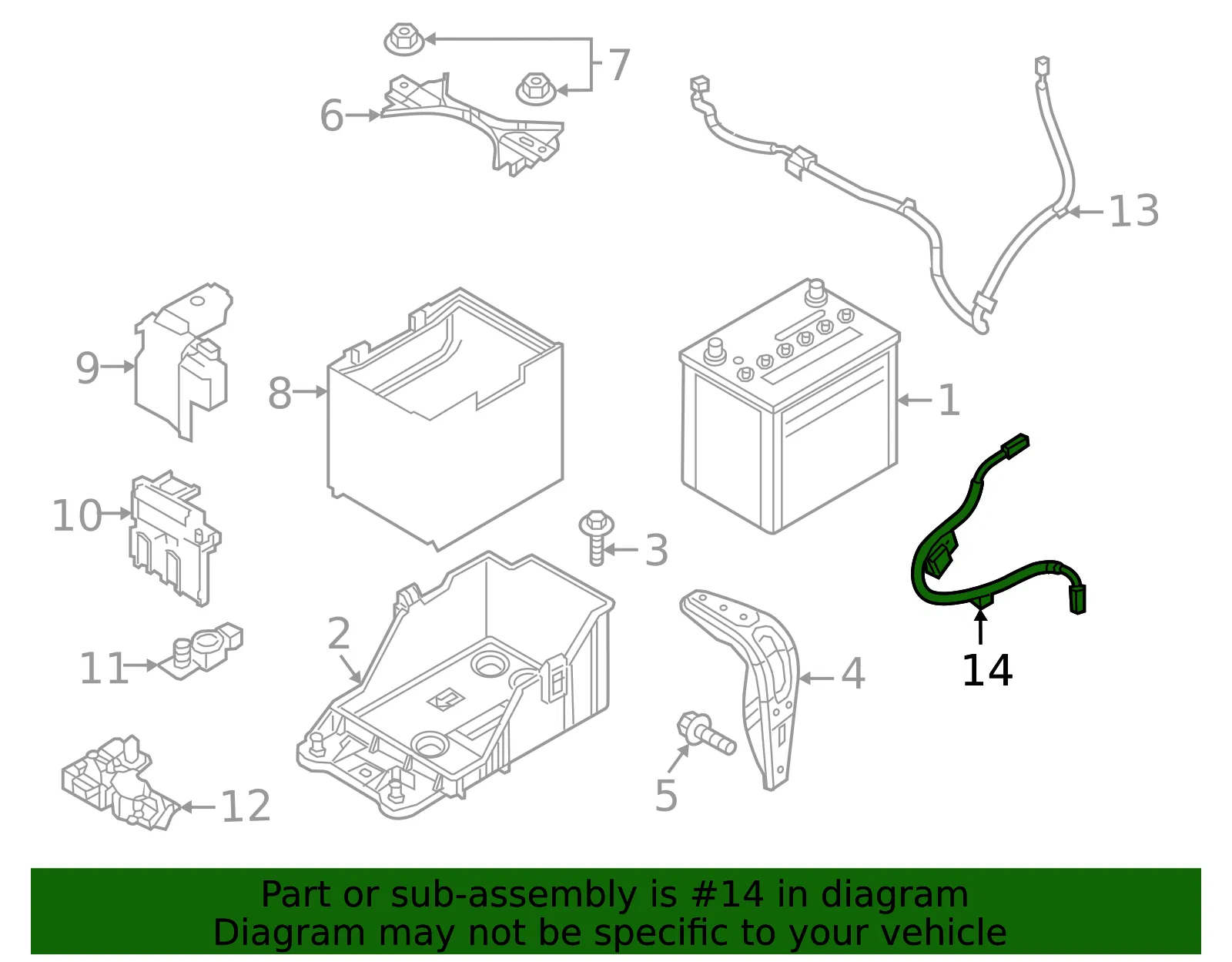 Battery Ground Strap - Mazda (bdts67ew0a) - view 2