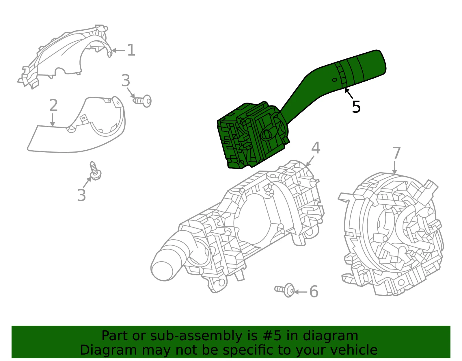 Wiper Switch - Mazda (bemd66128a) - view 2
