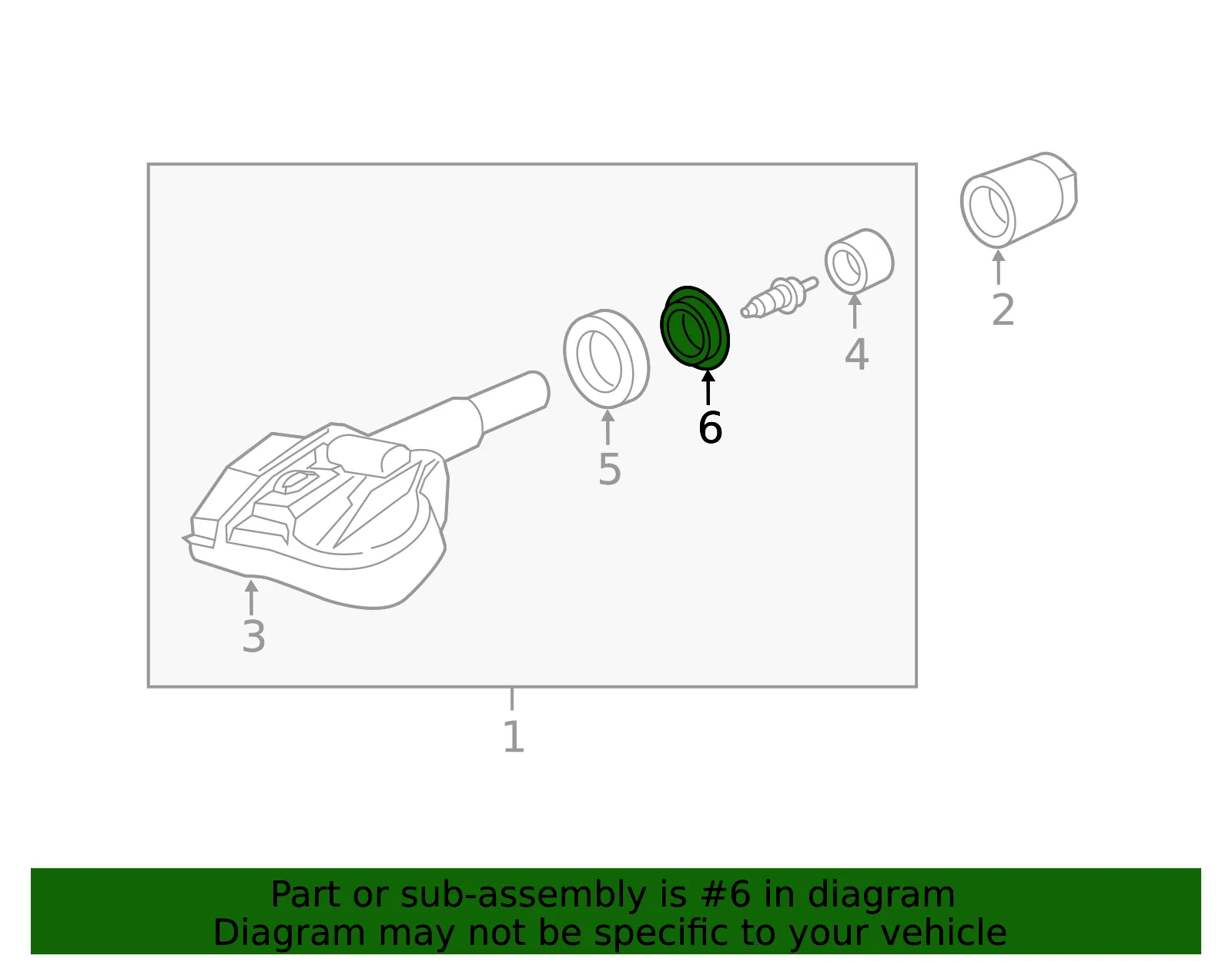 Tire Pressure Monitoring System (TPMS) Sensor Grommet - Mazda (bha437142) - view 2