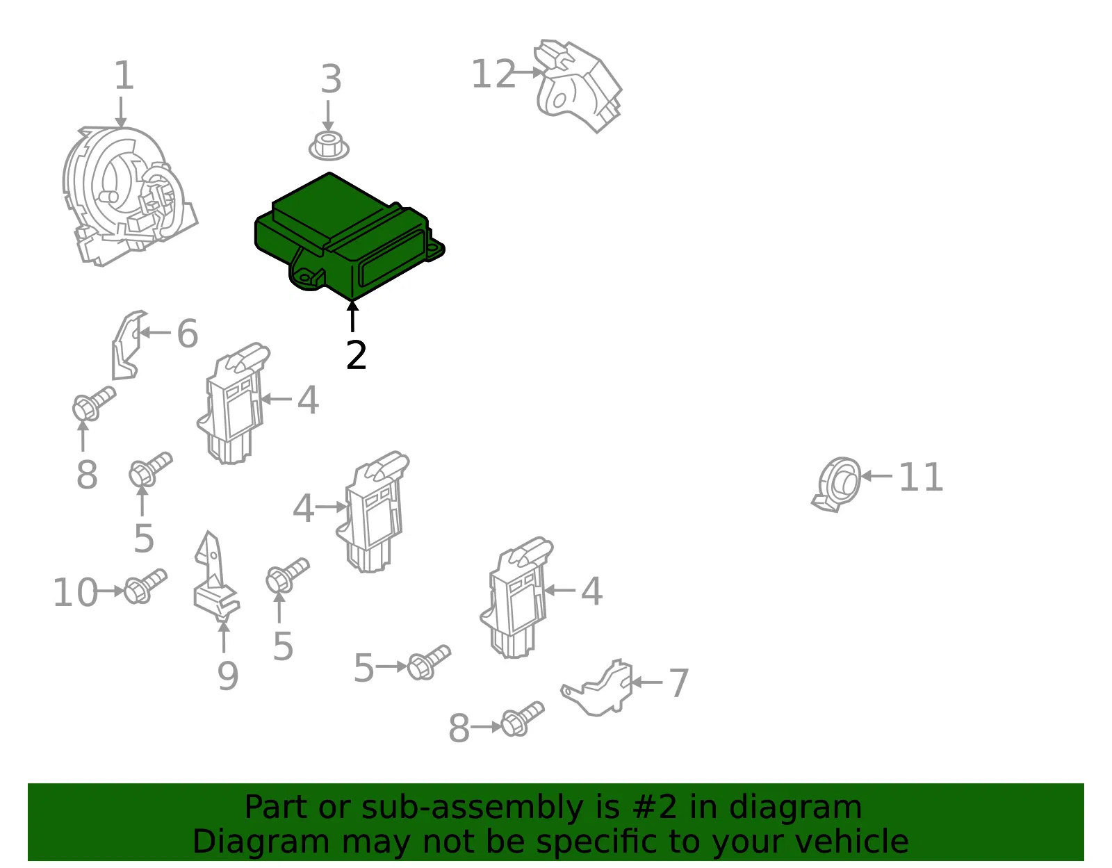 Air Bag Control Module - Mazda (bhaa57k30a) - view 2
