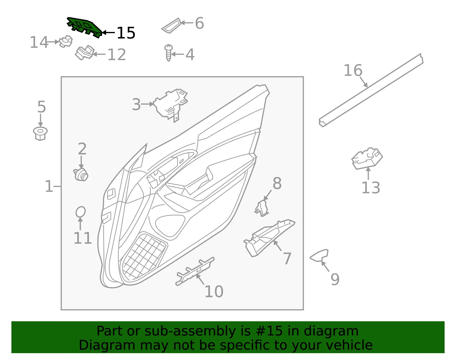Door Switch Trim Panel - Mazda (bjs7684l1a02) - view 2