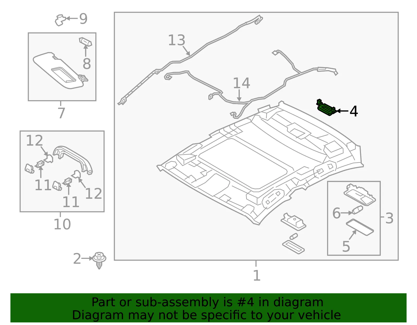 Dome Lamp Assembly Bracket - Mazda (bjs86883yc) - view 2