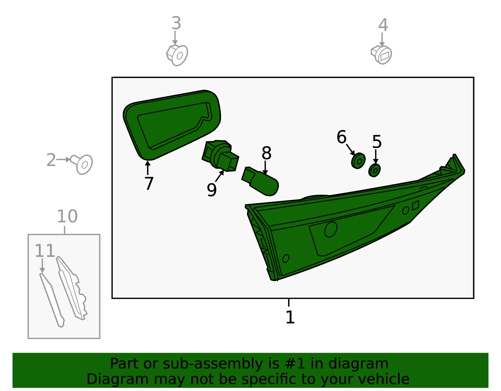 Back Up Light Assembly - Mazda (bkb2513f0) - view 2