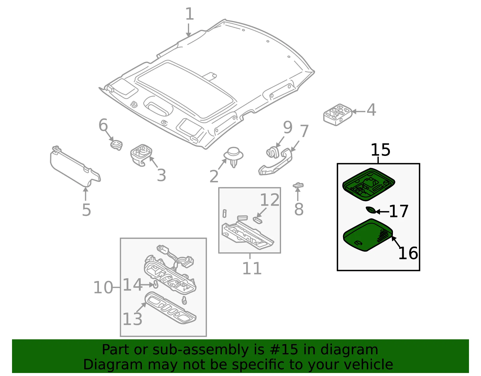 Overhead Lamp - Mazda (bl2a5131003) - view 2