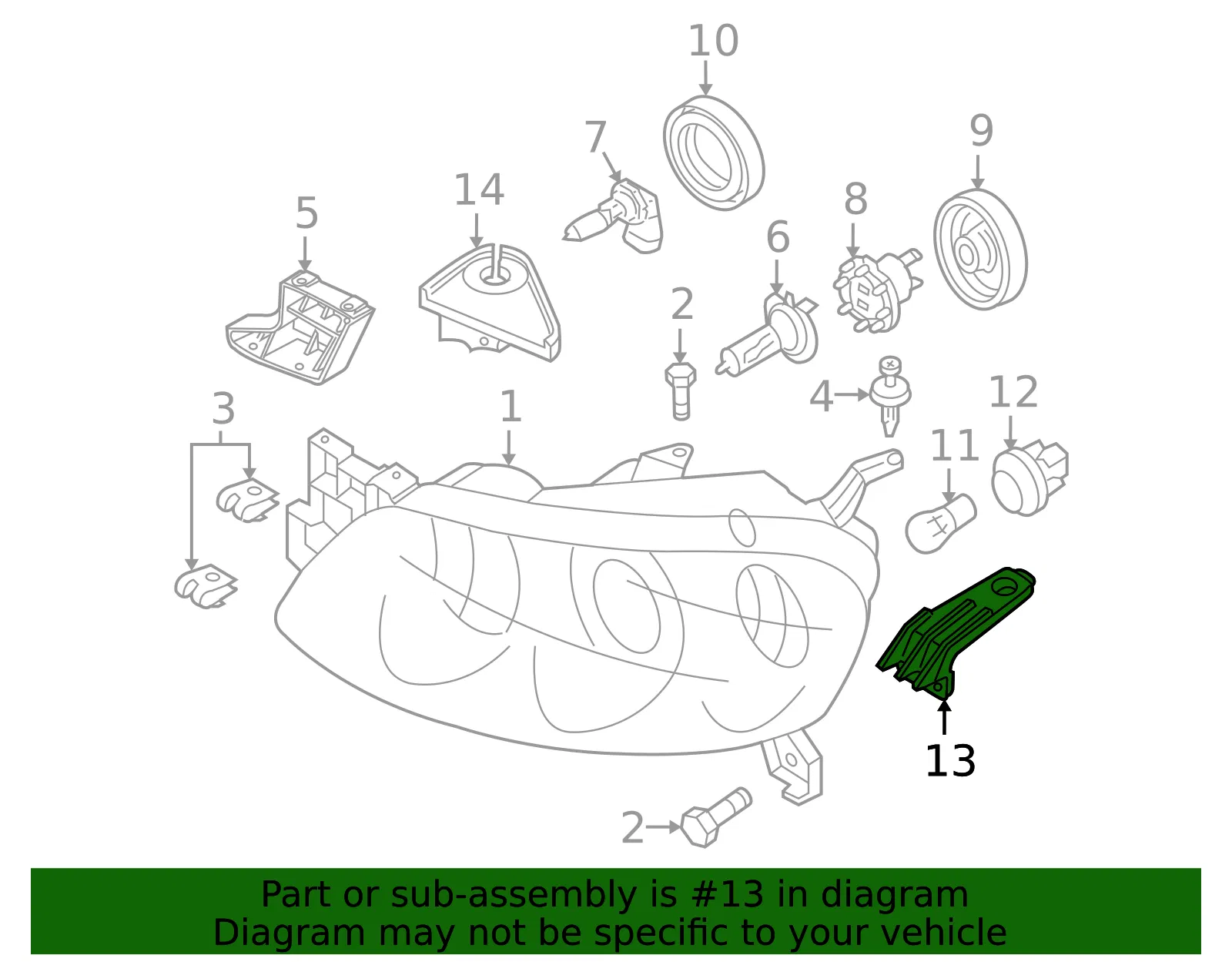 Headlight Bracket - Mazda (bnyv510a7) - view 2