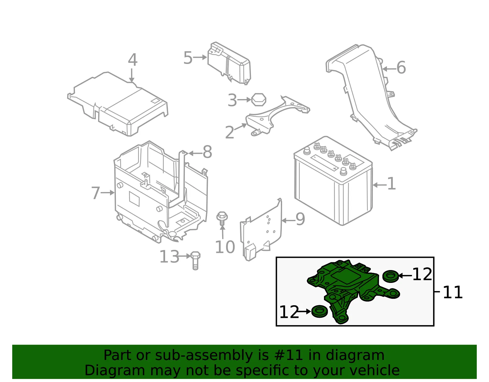 Battery Tray Bracket - Mazda (bp4s5603yf) - view 2