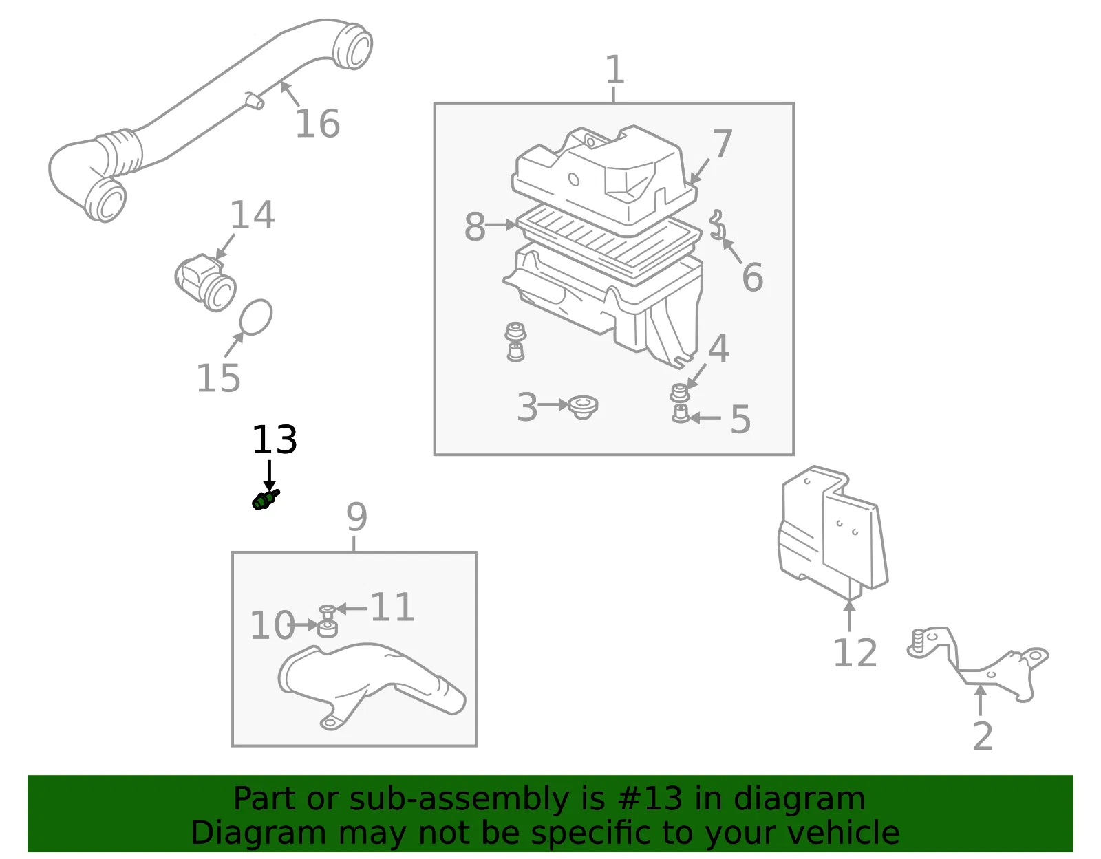 Air Intake Temp Sensor - Mazda (bp4w18845) - view 2