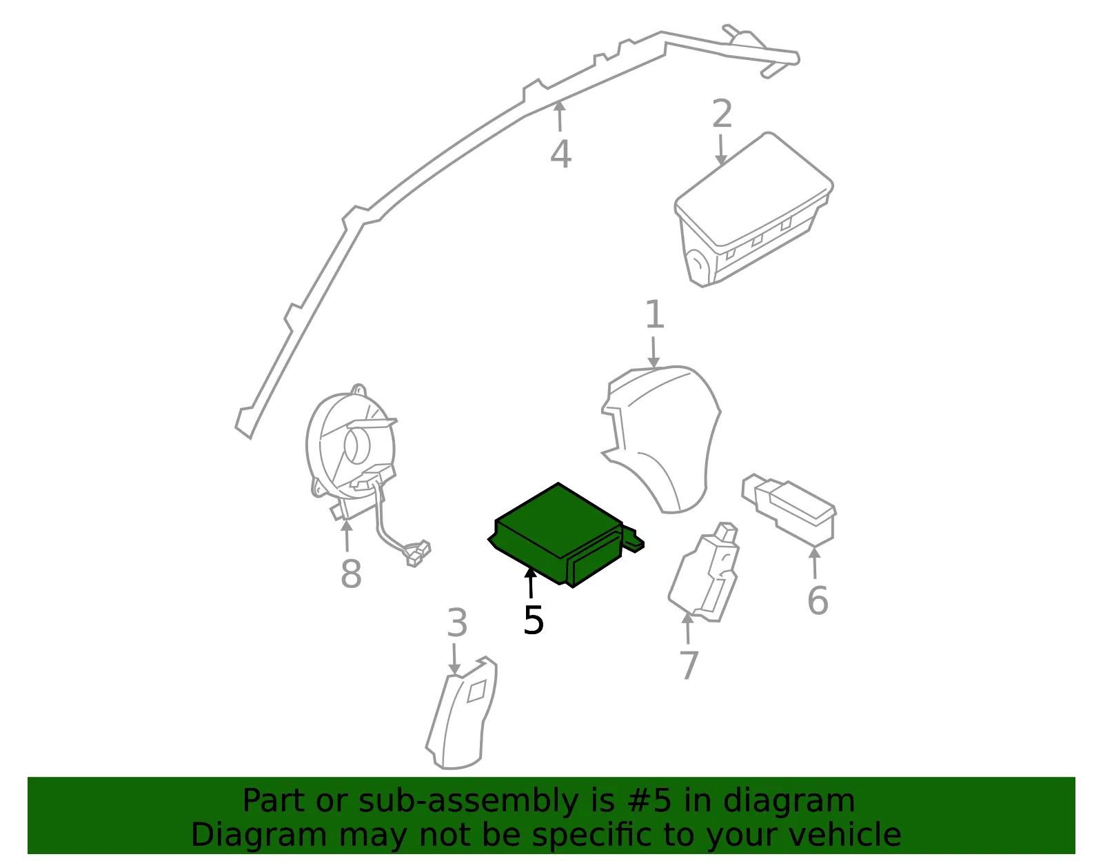 Air Bag Control Module - Mazda (bs4h57k30c) - view 2