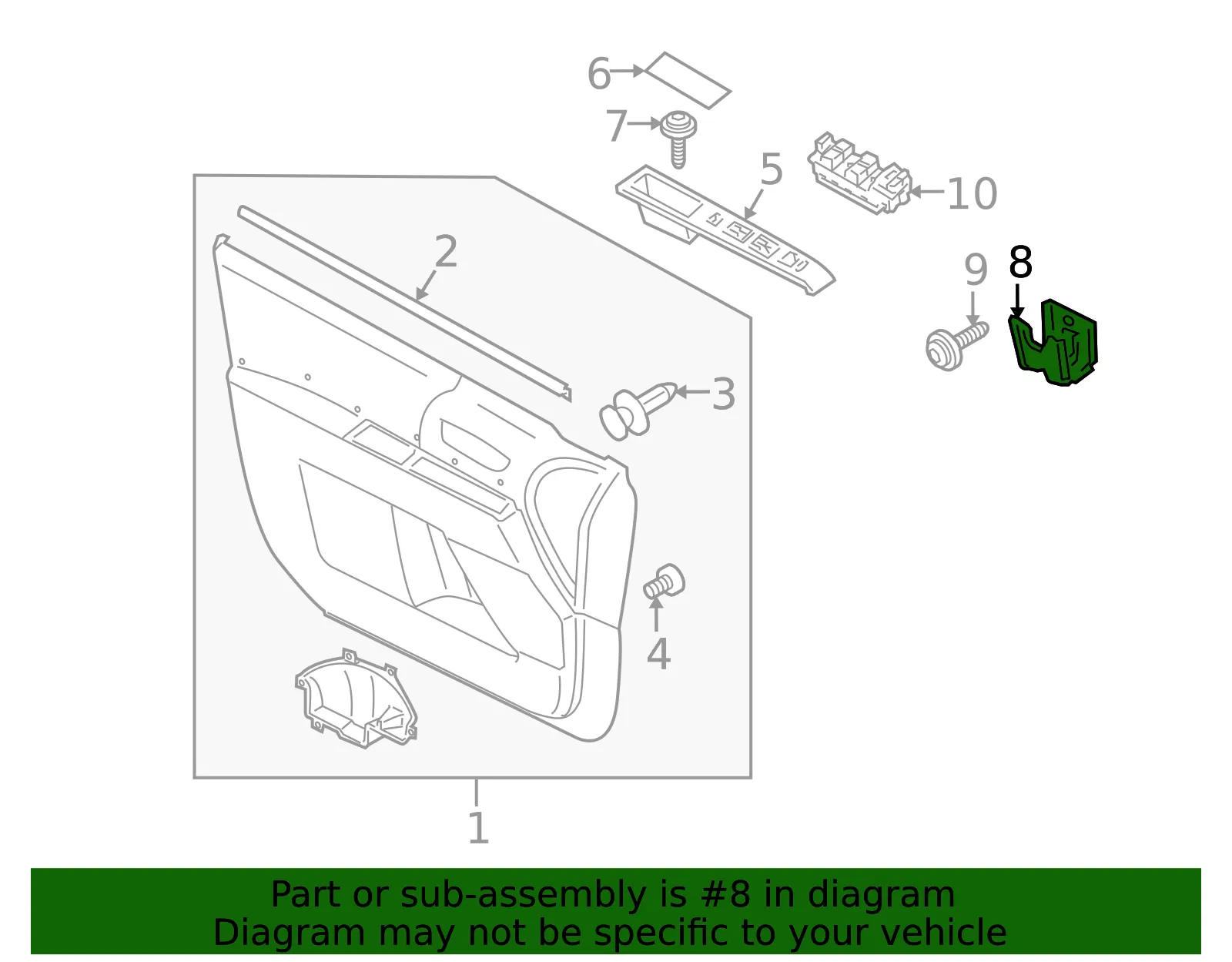 Door Window Switch Bezel Bracket - Mazda (c23568404b) - view 2
