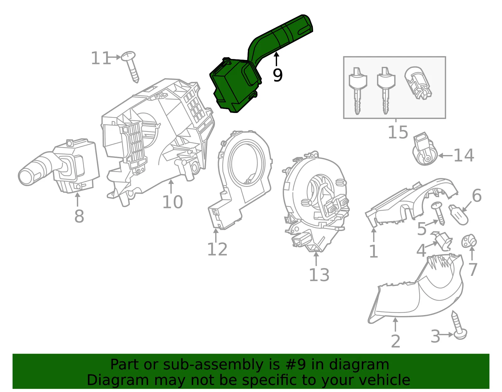 Wiper Switch - Mazda (cd8366128) - view 2