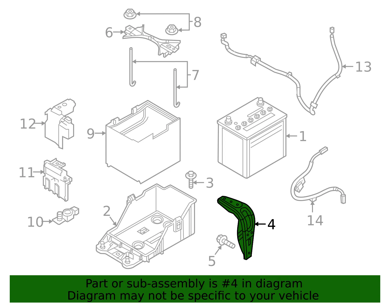 Battery Tray Bracket - Mazda (d09h5604y) - view 2