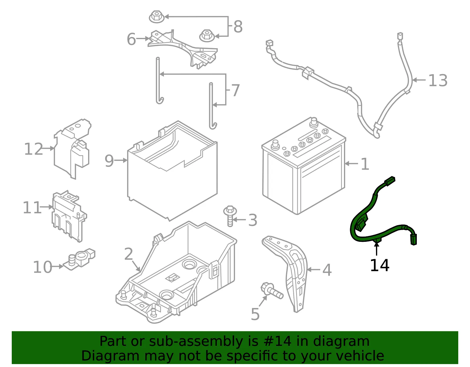 Battery Ground Strap - Mazda (d09w67ew0) - view 2