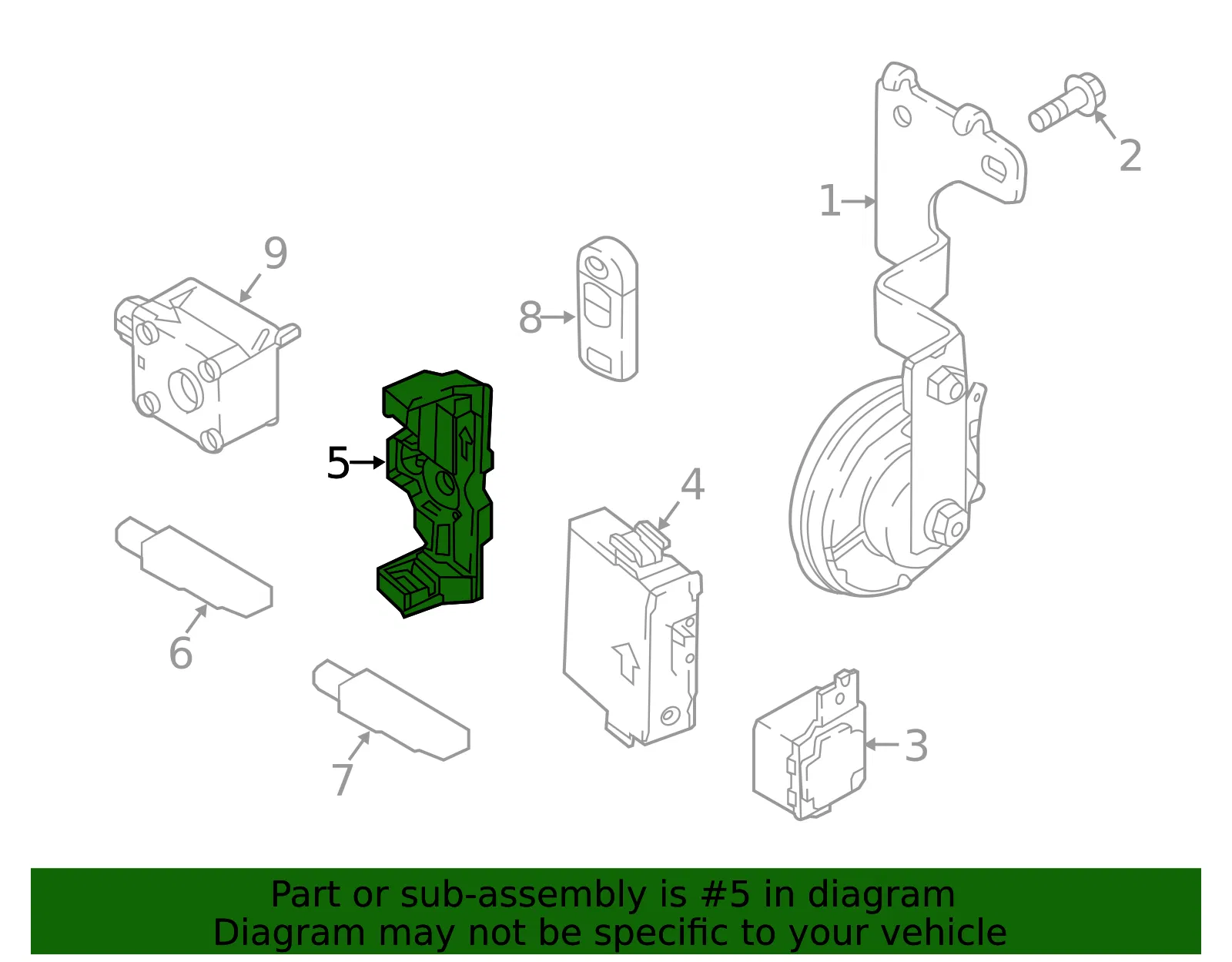 Keyless Entry Module Bracket - Mazda (d10a67b5y) - view 2