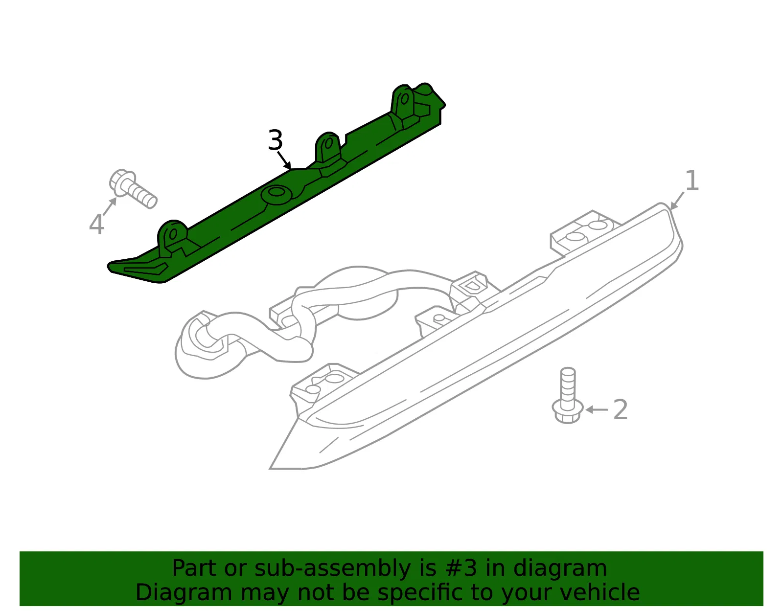 Center High Mount Stop Light Bracket - Mazda (d10e519n4) - view 2