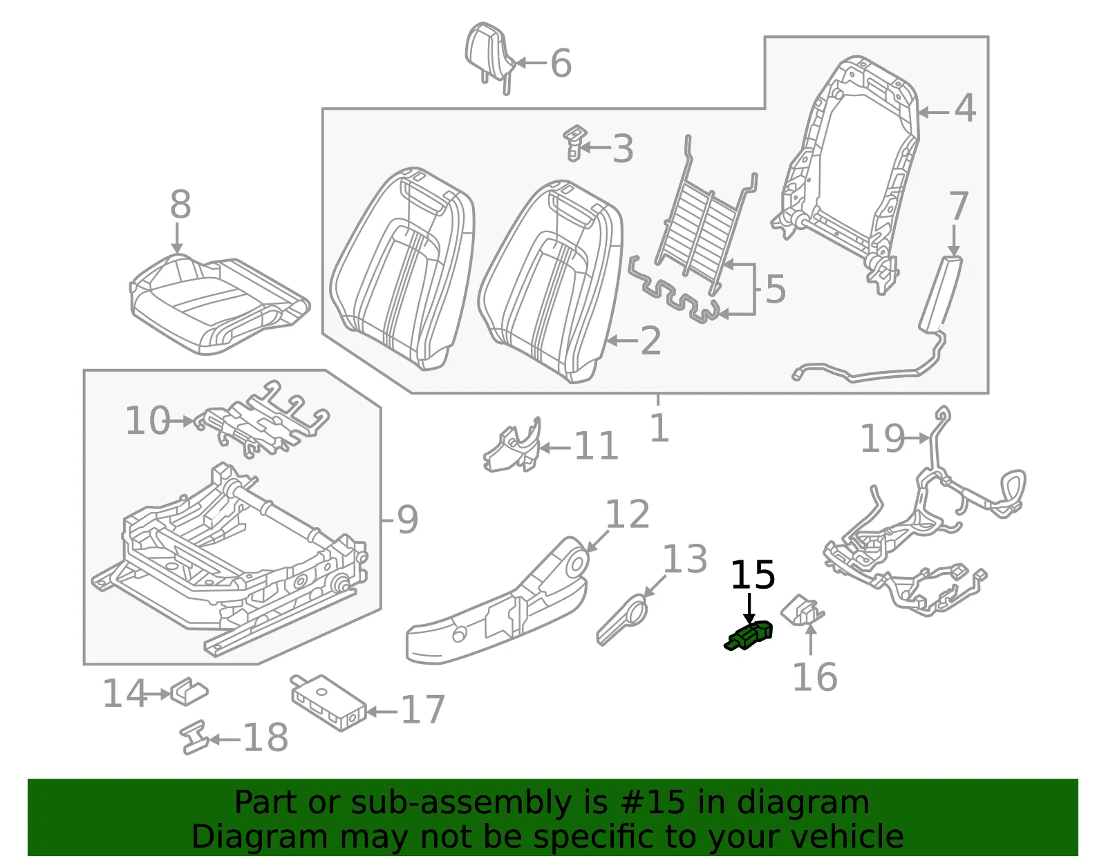 Power Seat Switch - Mazda (ddap57155) - view 2