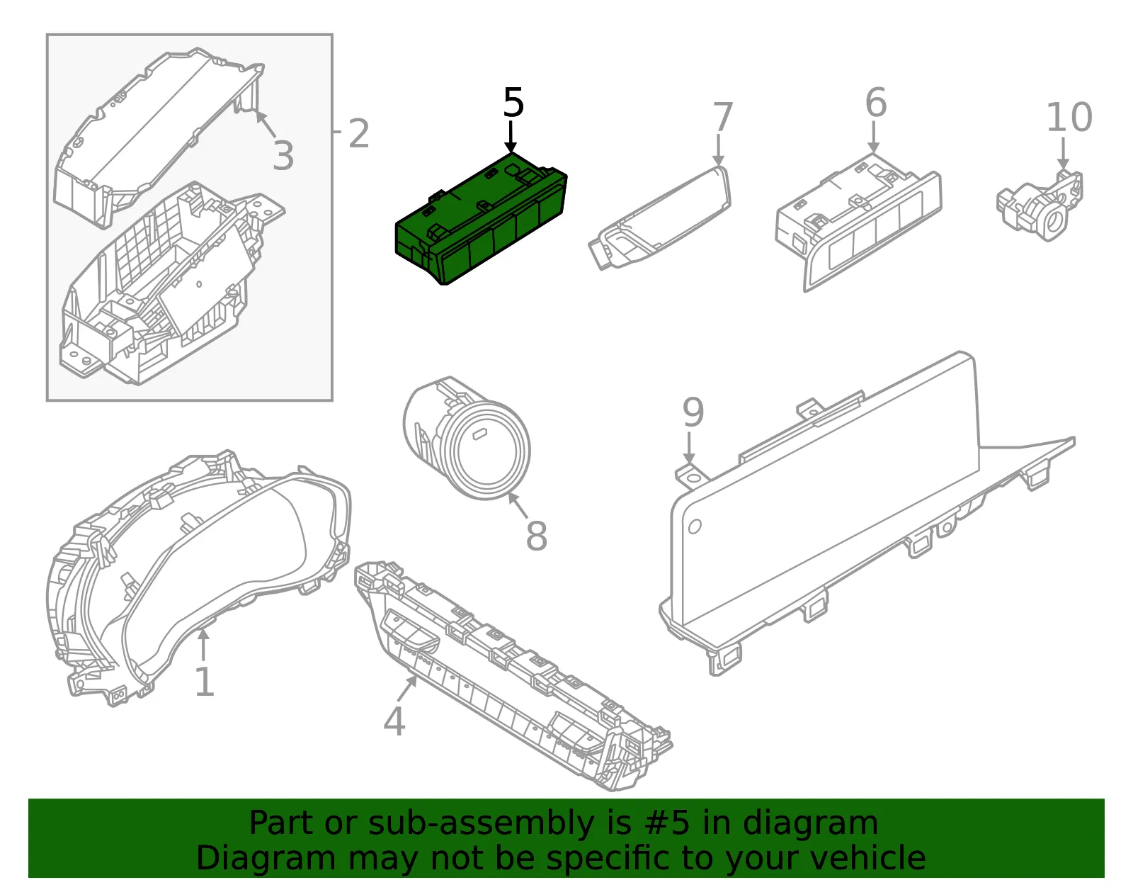 Control Switch Assembly - Mazda (dgat66170a) - view 2