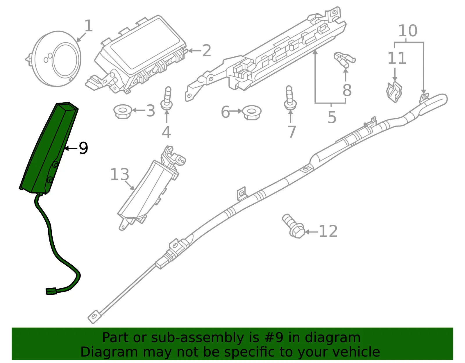 Side Impact Inflator Module - Mazda (dgh957kb0a) - view 2