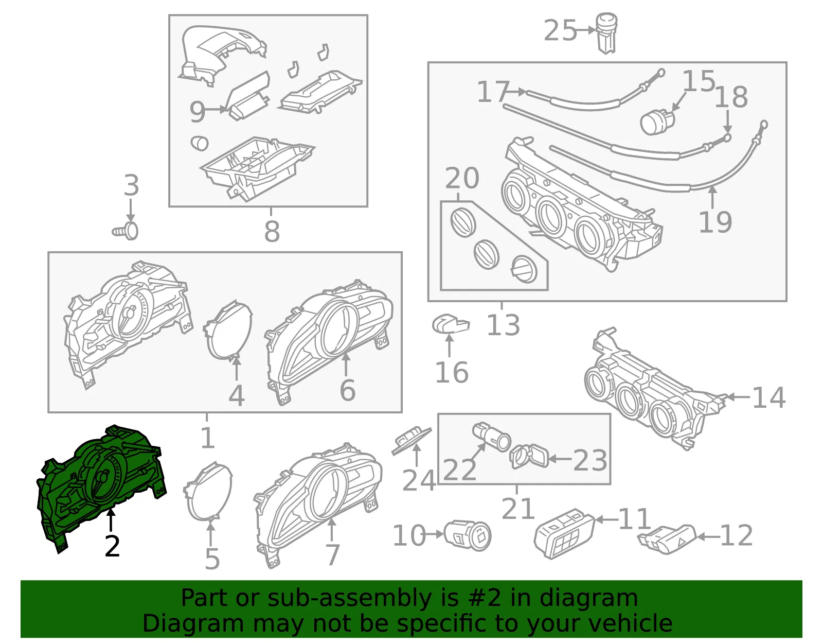 Cluster Assembly - Mazda (dn2f55471a) - view 2