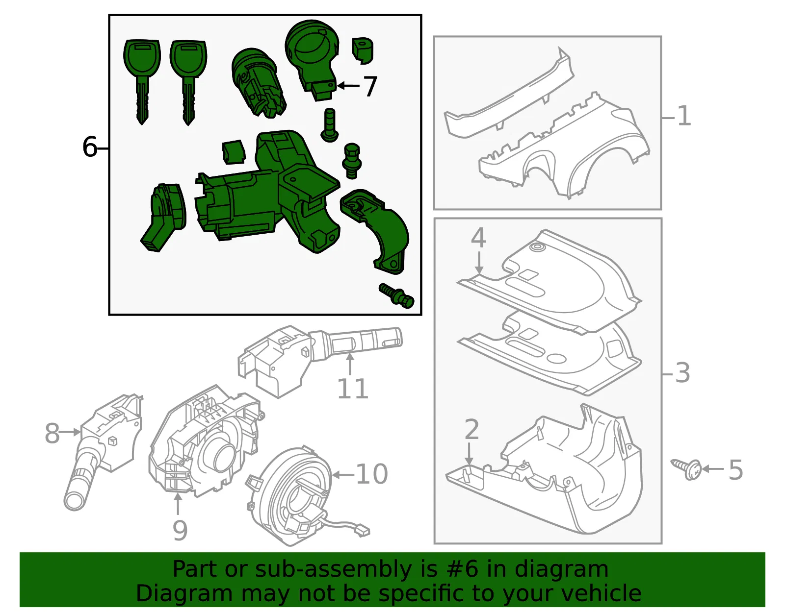 Ignition Lock Assembly - Mazda (dry07629xb) - view 2