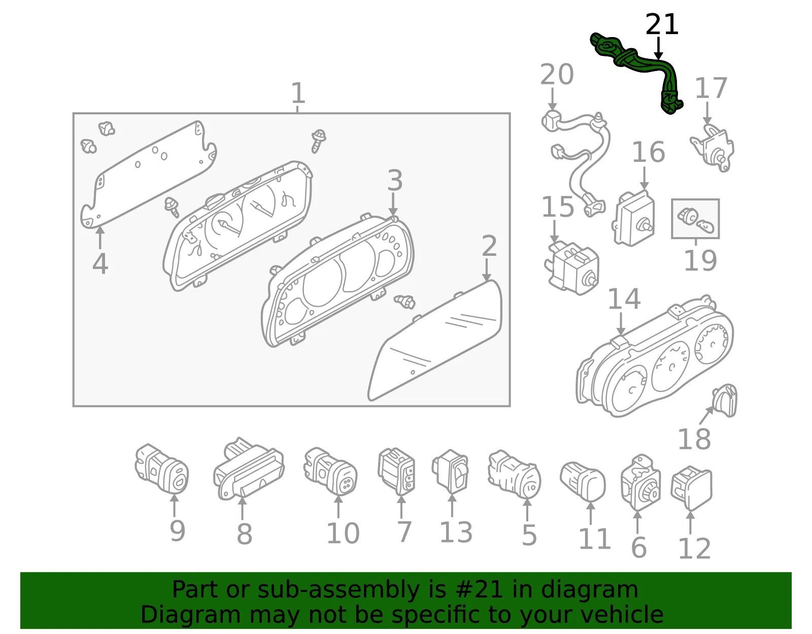 HVAC Temperature Control Switch - Mazda (ec0161c25e) - view 2