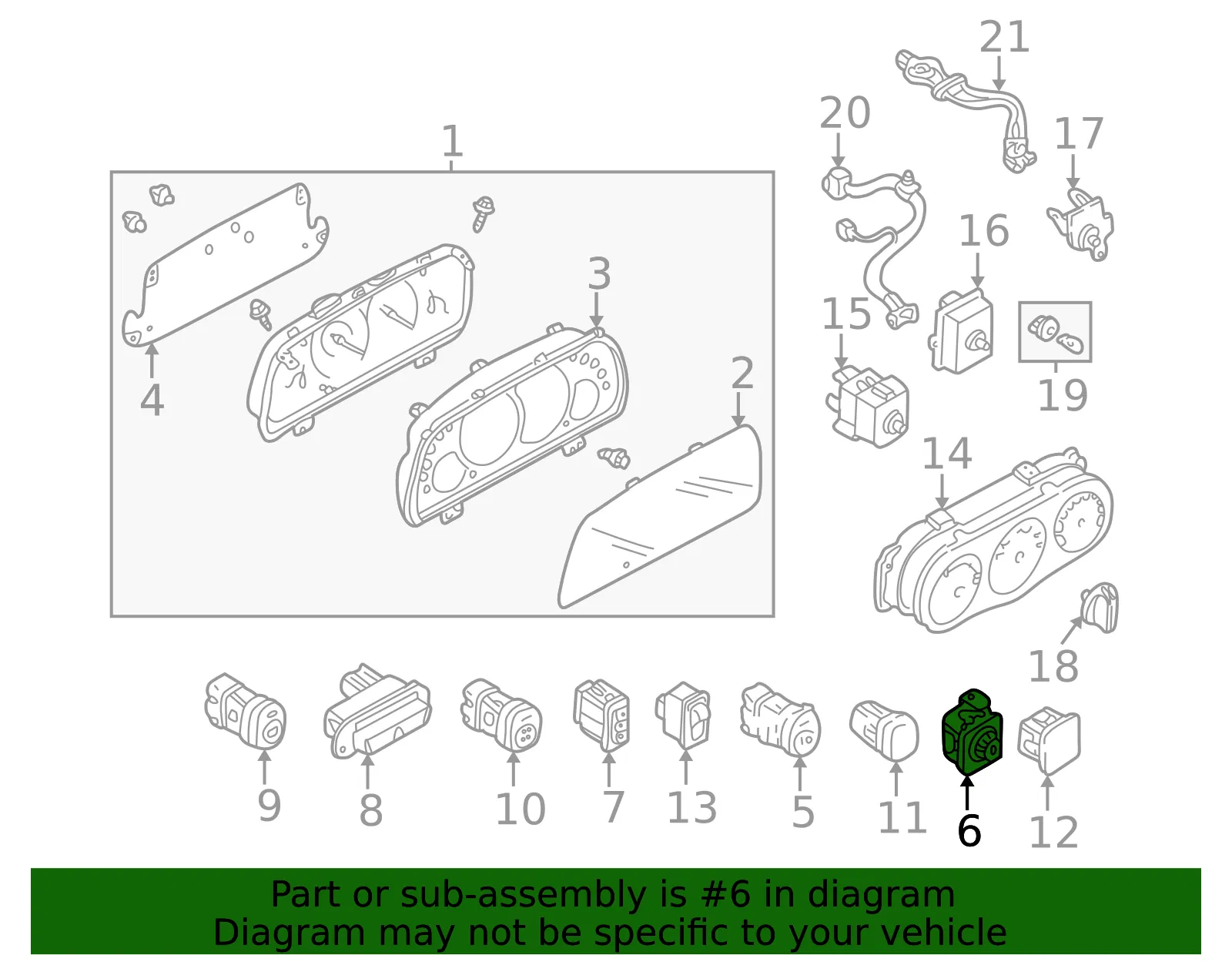 Mirror Switch - Mazda (ec1366600b) - view 2