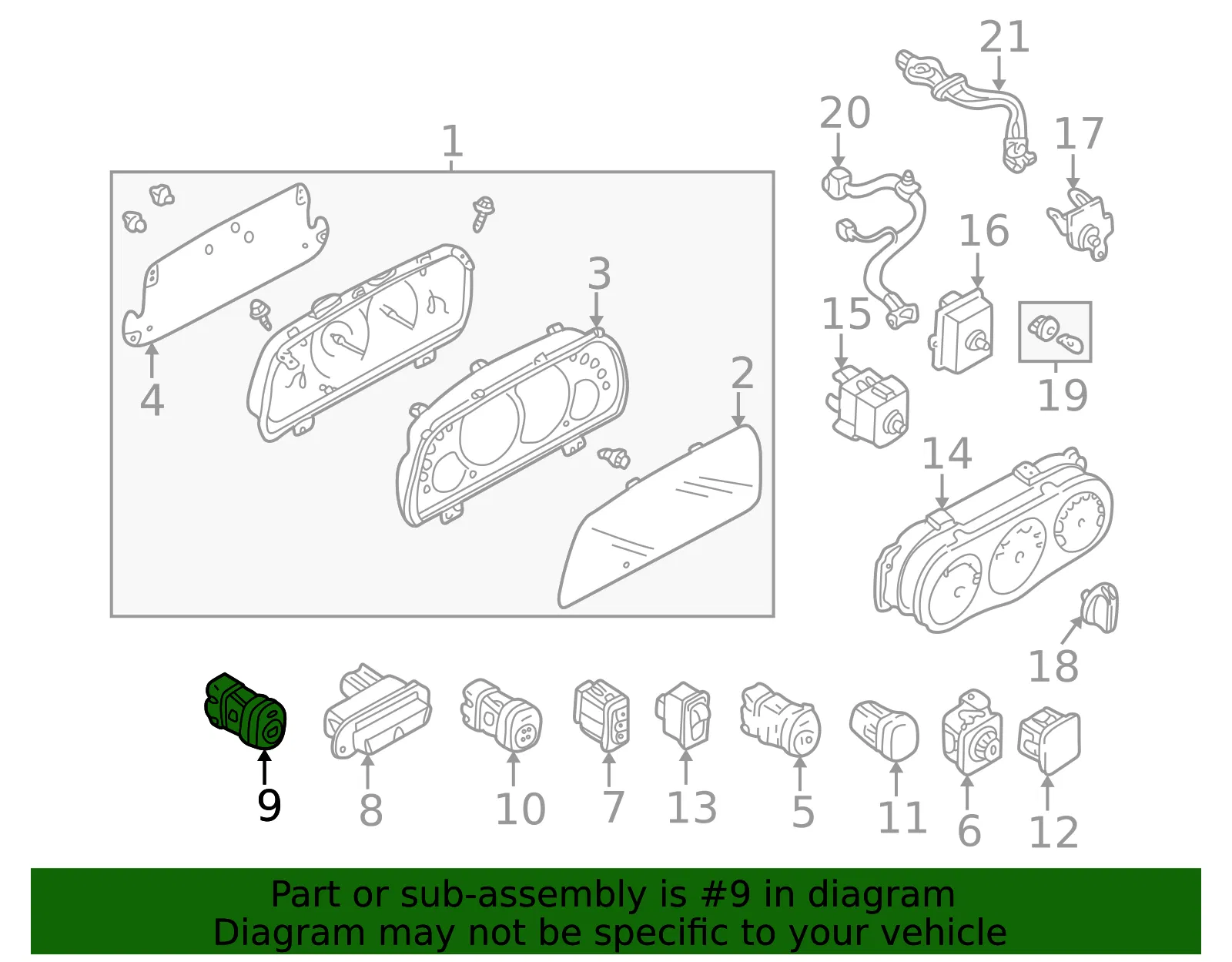 Defroster Switch - Mazda (ef9166460a) - view 2