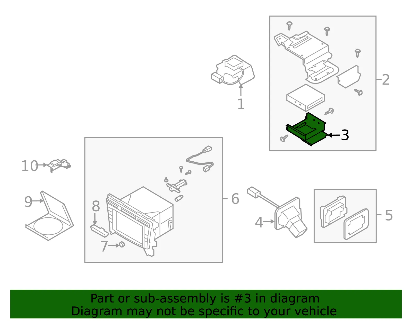 GPS Navigation Control Module Bracket - Mazda (eg23669b0) - view 2