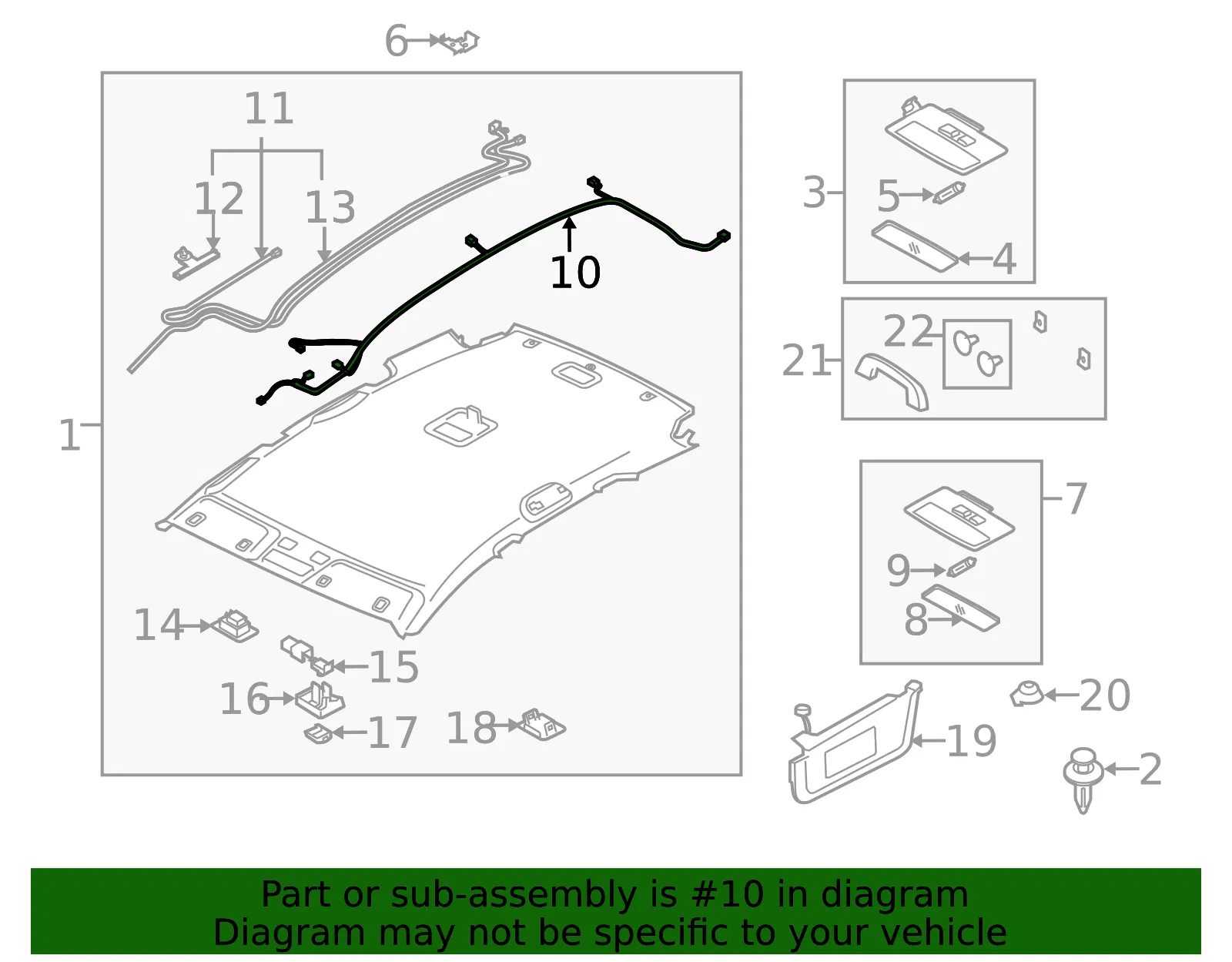 Headliner Wiring Harness - Mazda (eg7167100b) - view 2