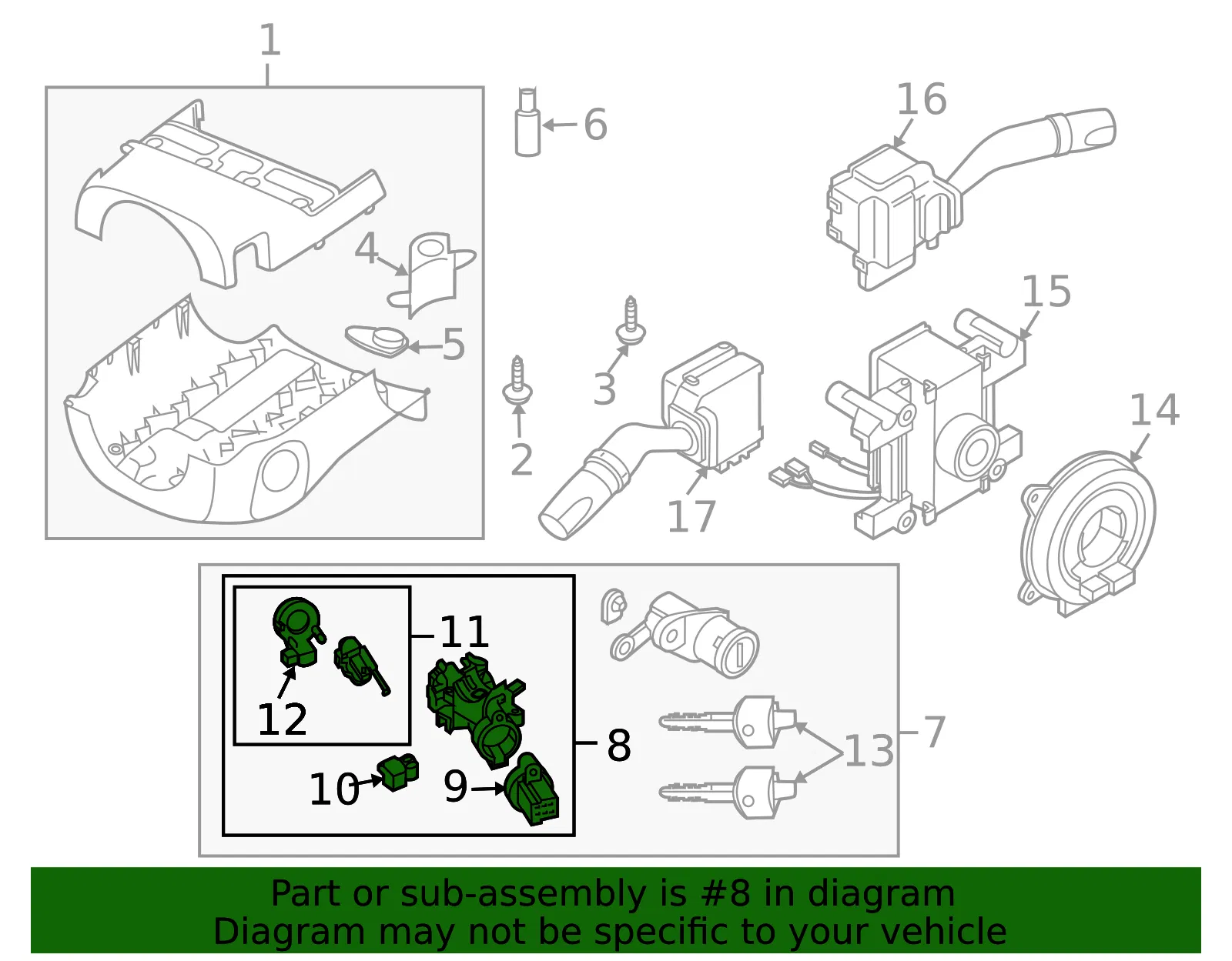 Ignition Lock Assembly - Mazda (egy17629xe) - view 2