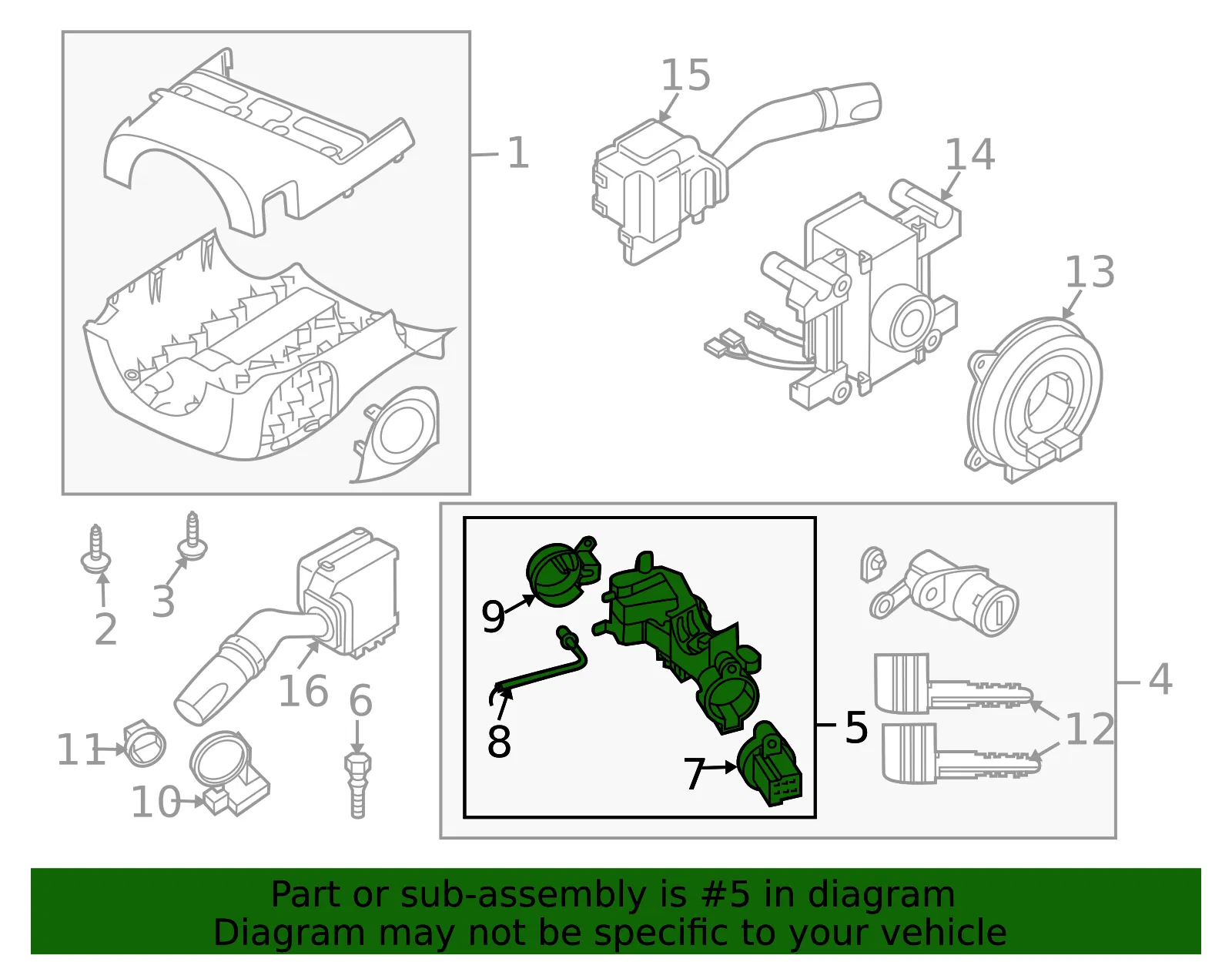 Ignition Lock Cylinder - Mazda (ehy87629xa) - view 2