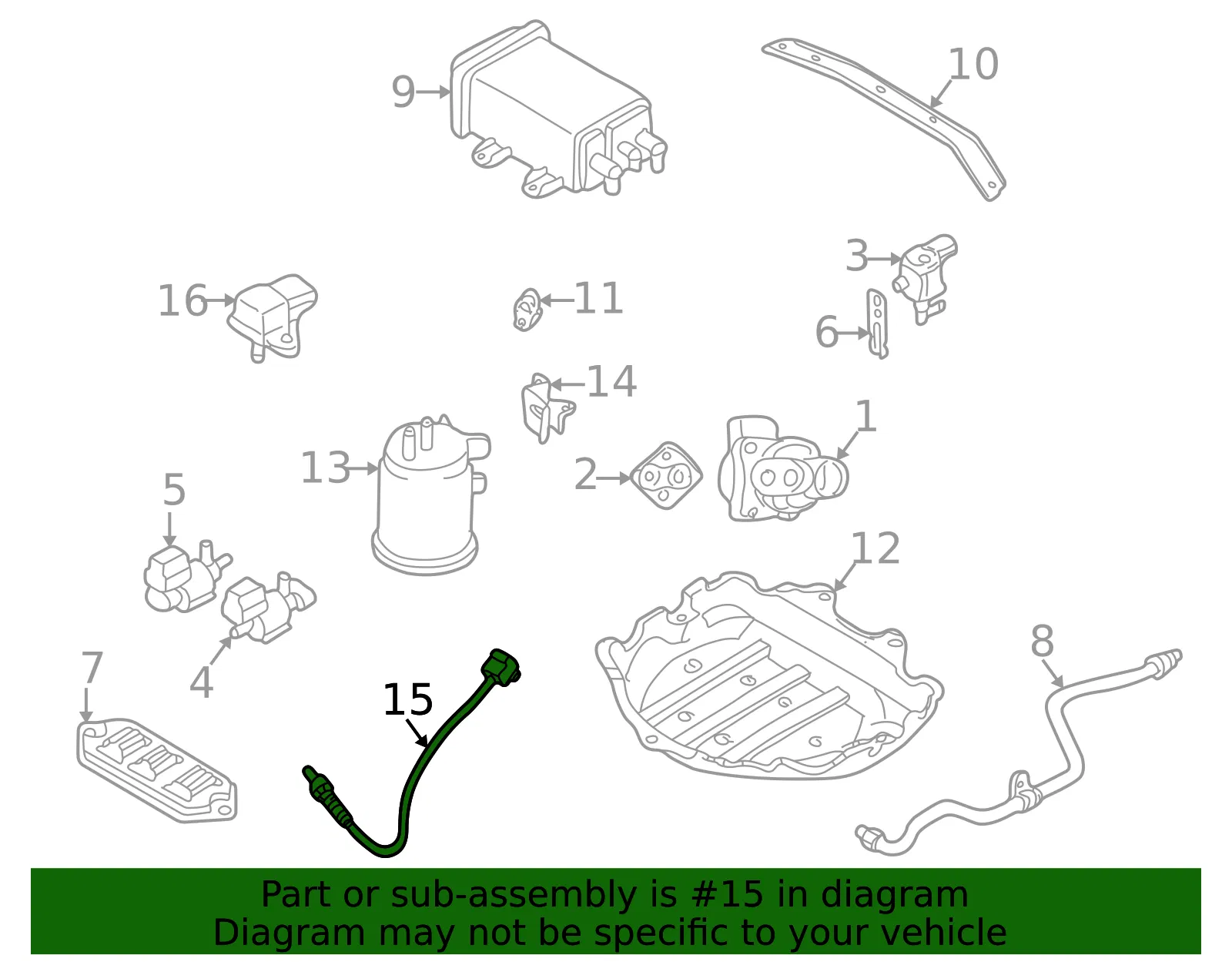 Oxygen Sensor - Mazda (fp49188619u) - view 2