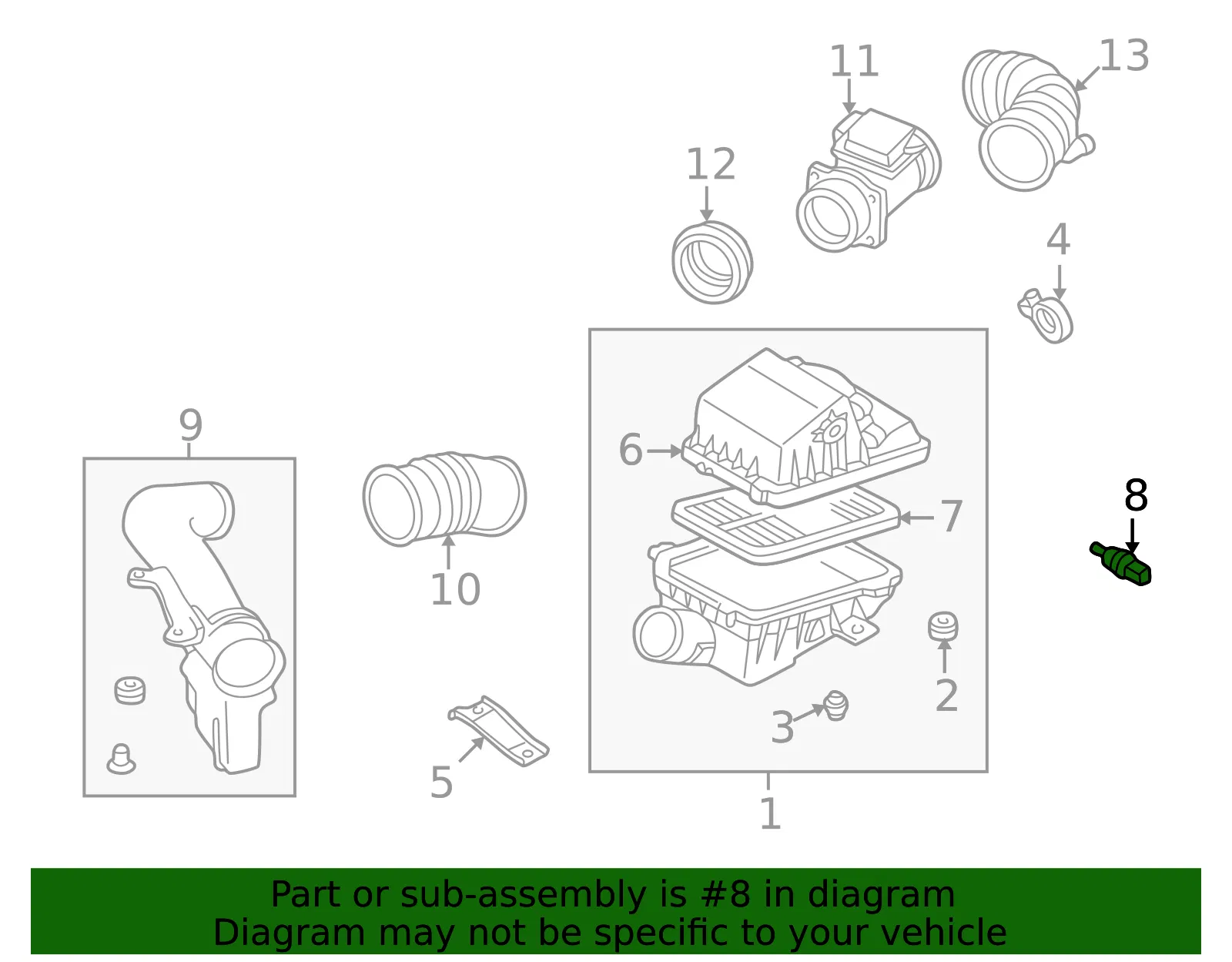 Air Intake Temp Sensor - Mazda (fsb918845) - view 2