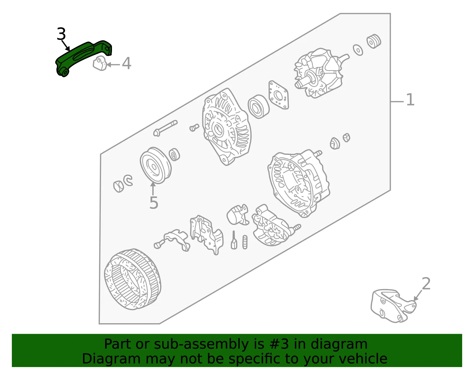Alternator Adjusting Bracket - Mazda (fsd718361) - view 2